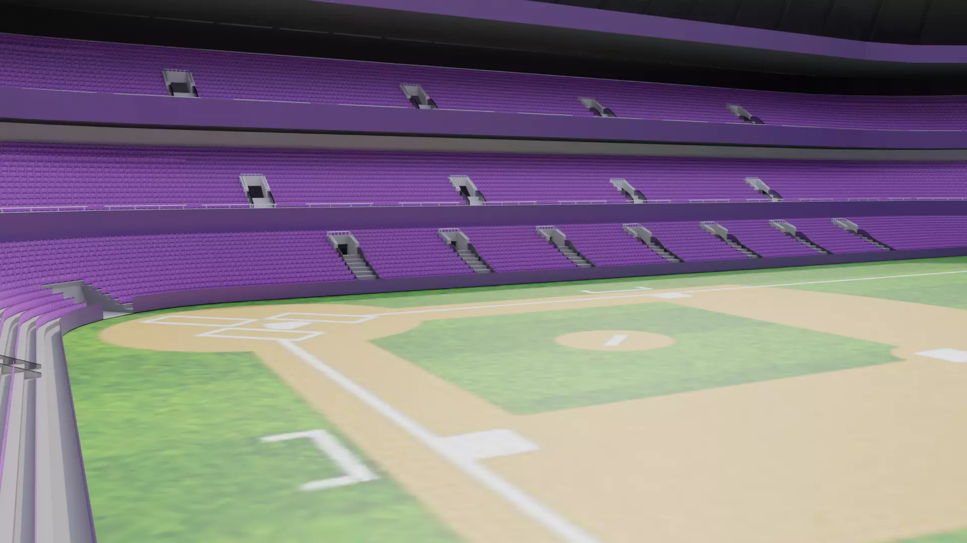 Baseball Stadium Low-poly 3D model
