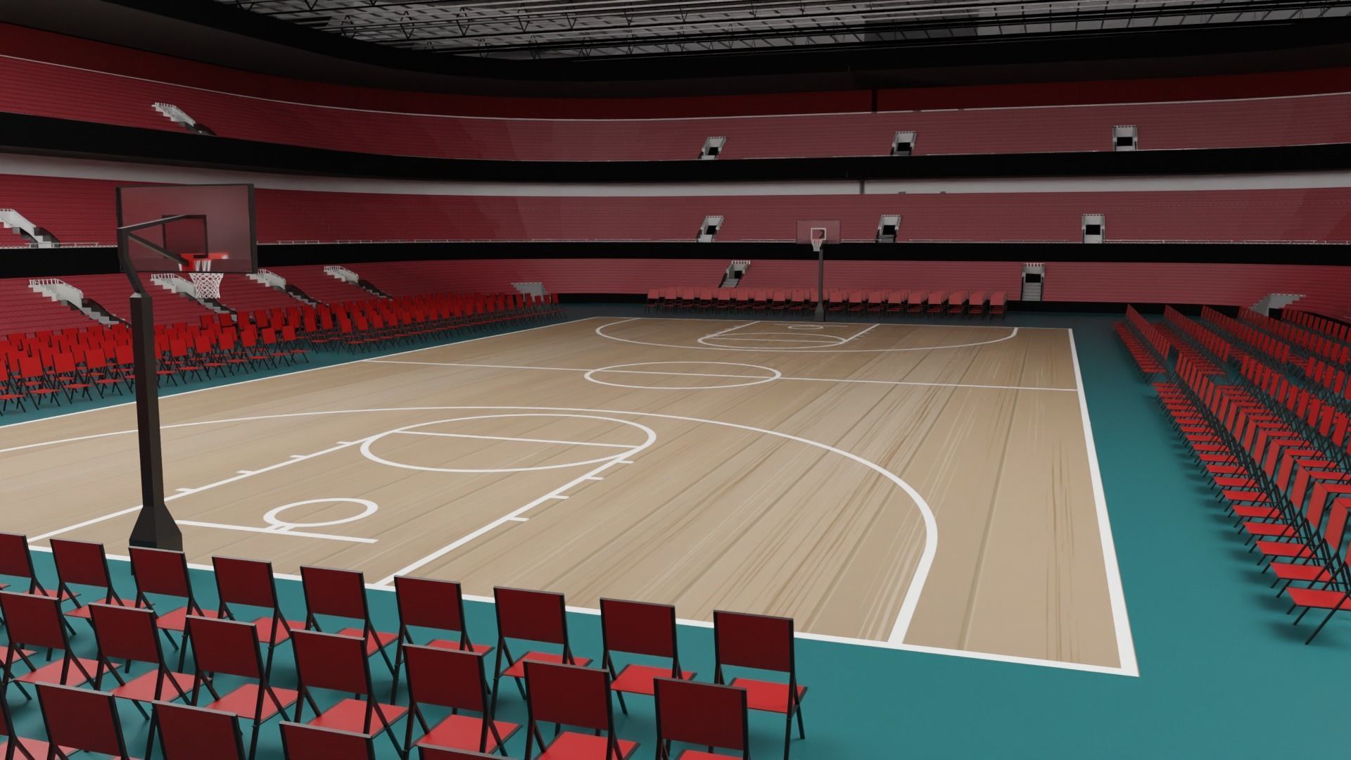 Basketball Stadium 3D model_3