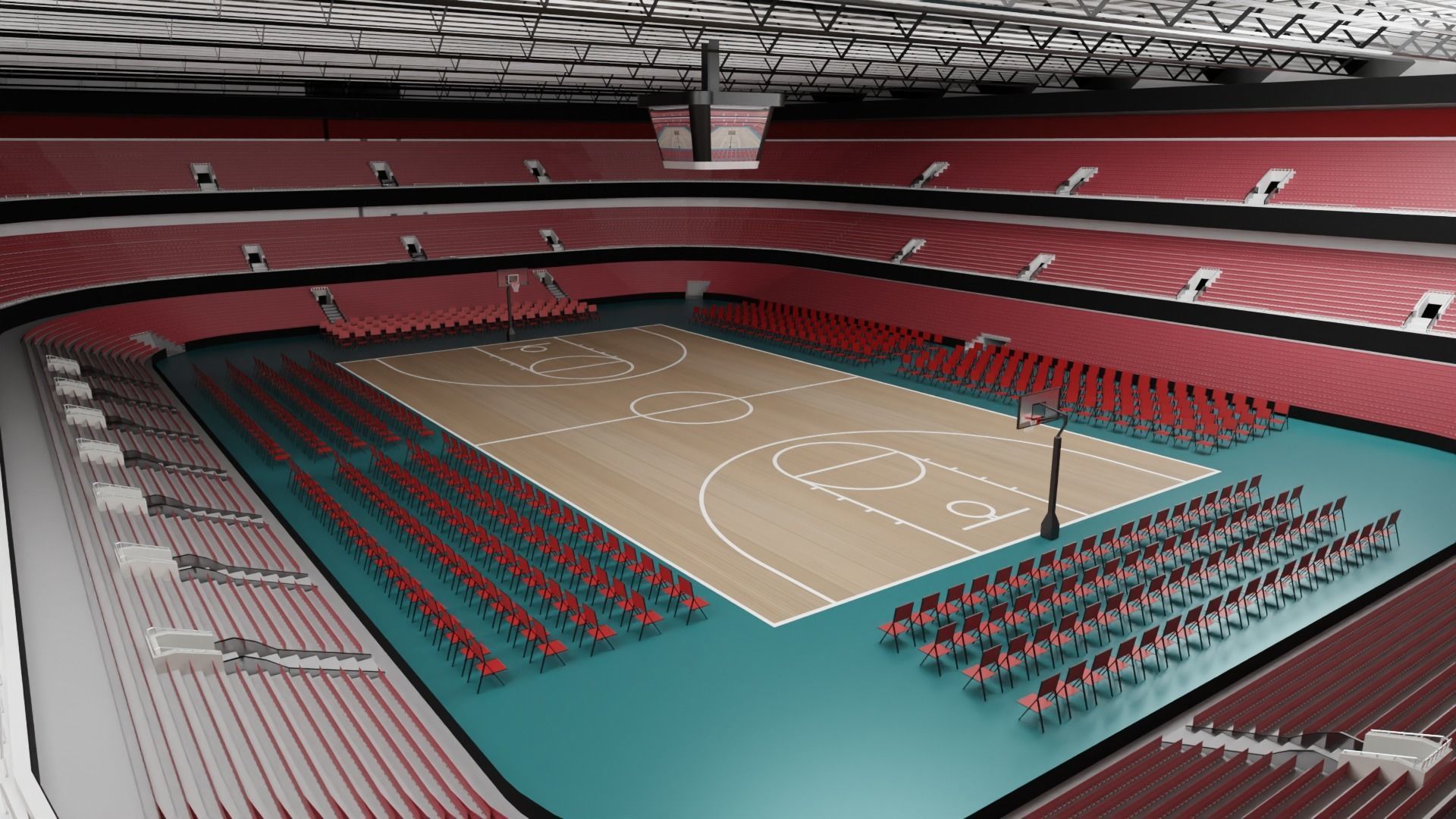 Basketball Stadium 3D model_4