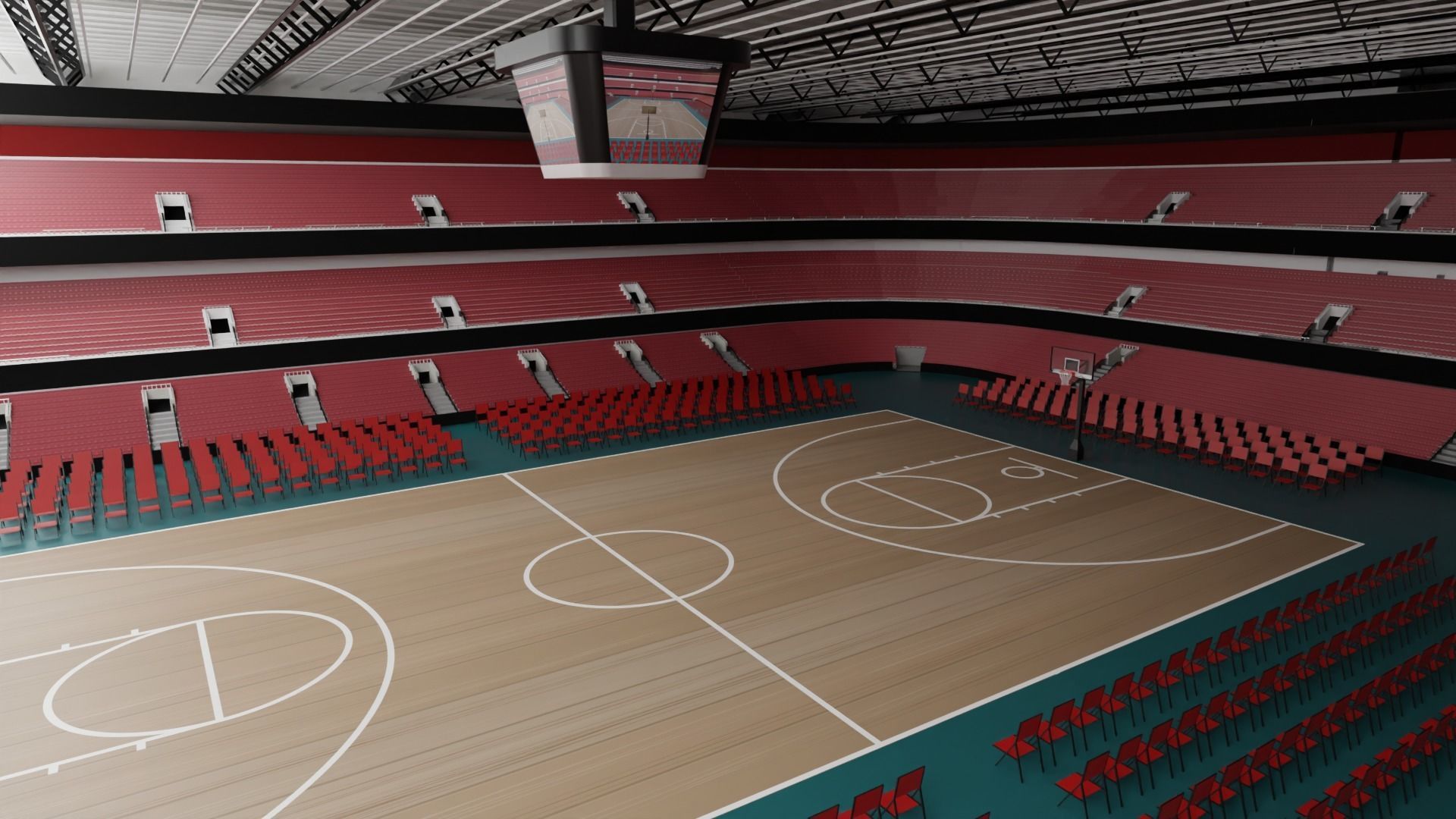 Basketball Stadium 3D model_1