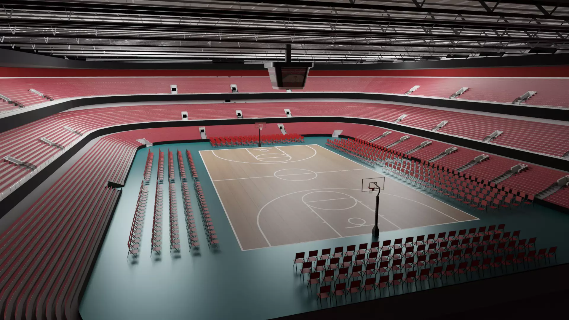 Basketball Stadium 3D model_0