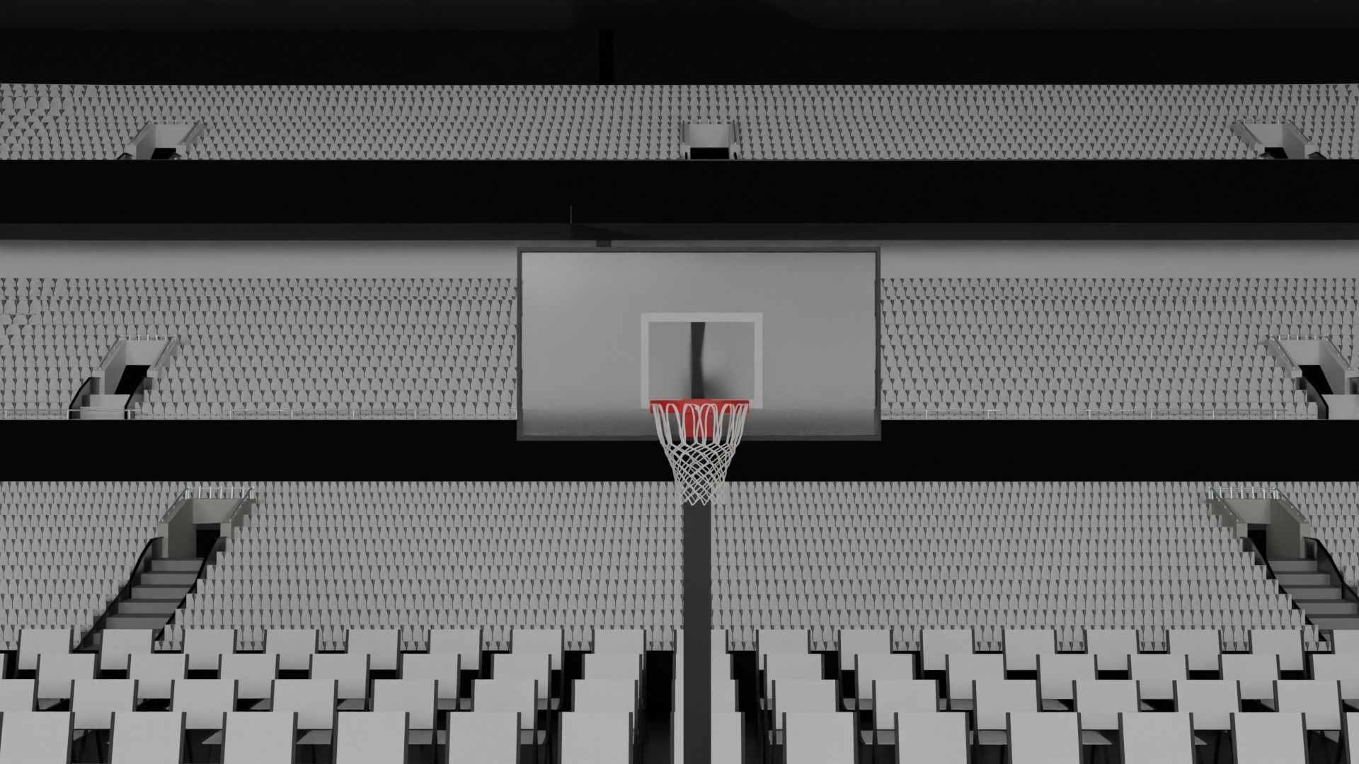 Basketball Stadium Low-poly 3D model_4