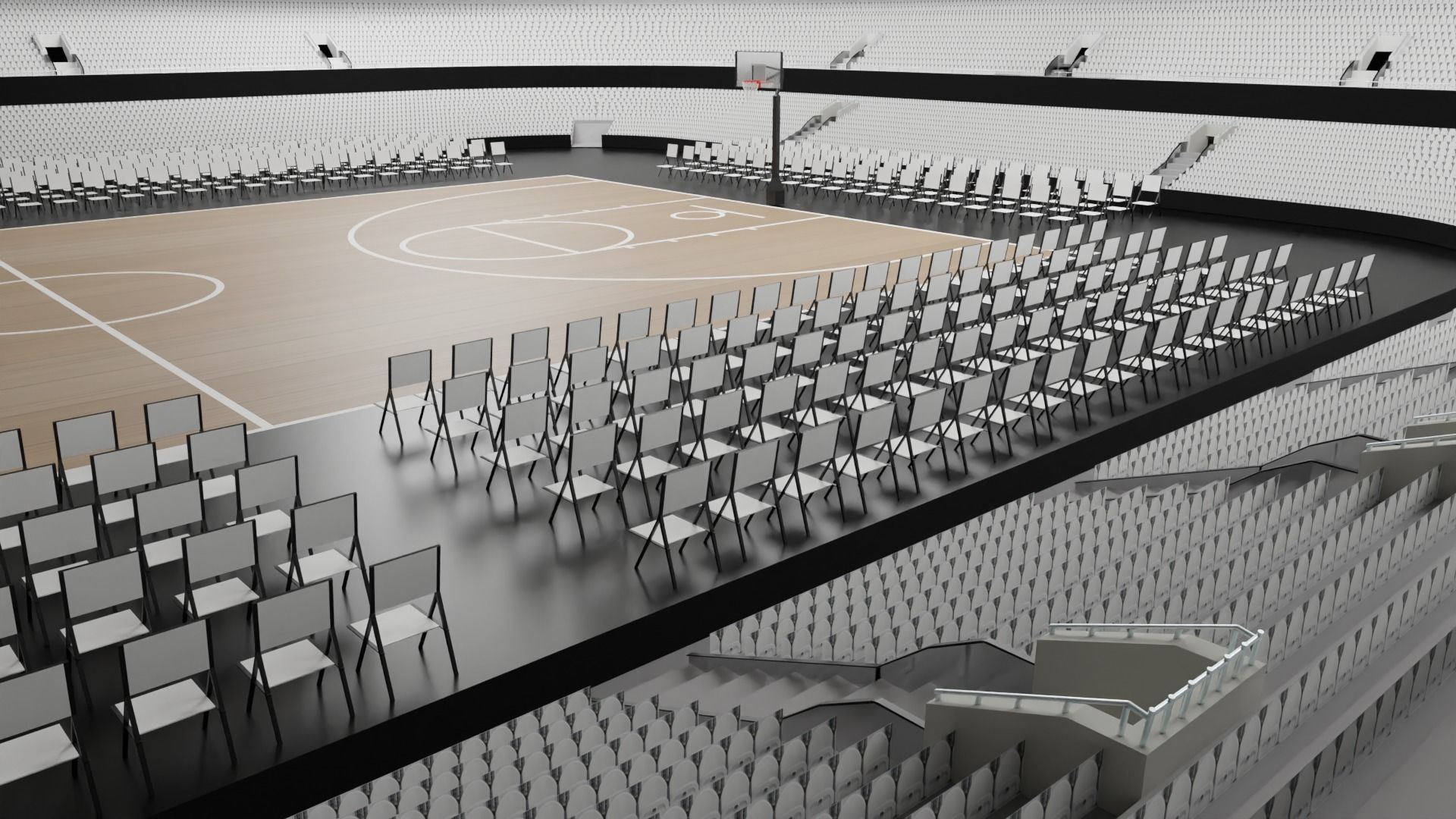 Basketball Stadium Low-poly 3D model_5