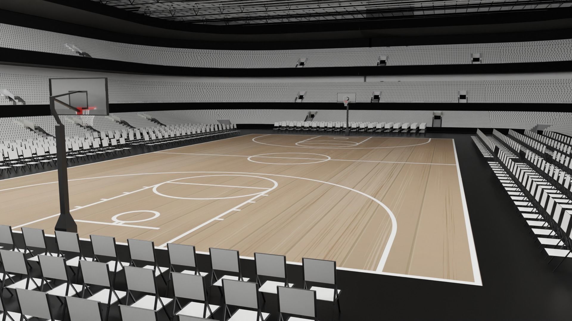 Basketball Stadium Low-poly 3D model_1