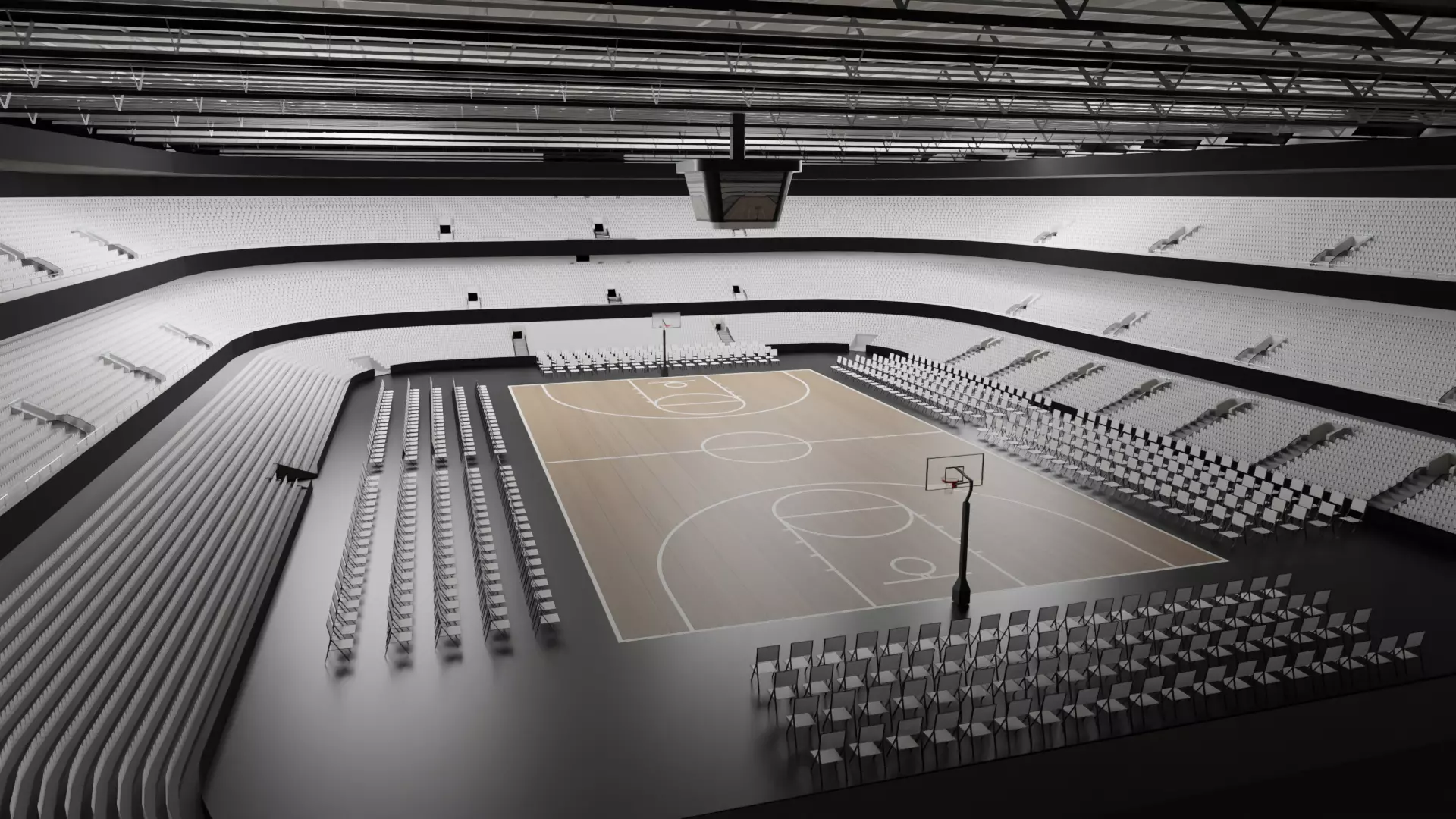 Basketball Stadium Low-poly 3D model_0