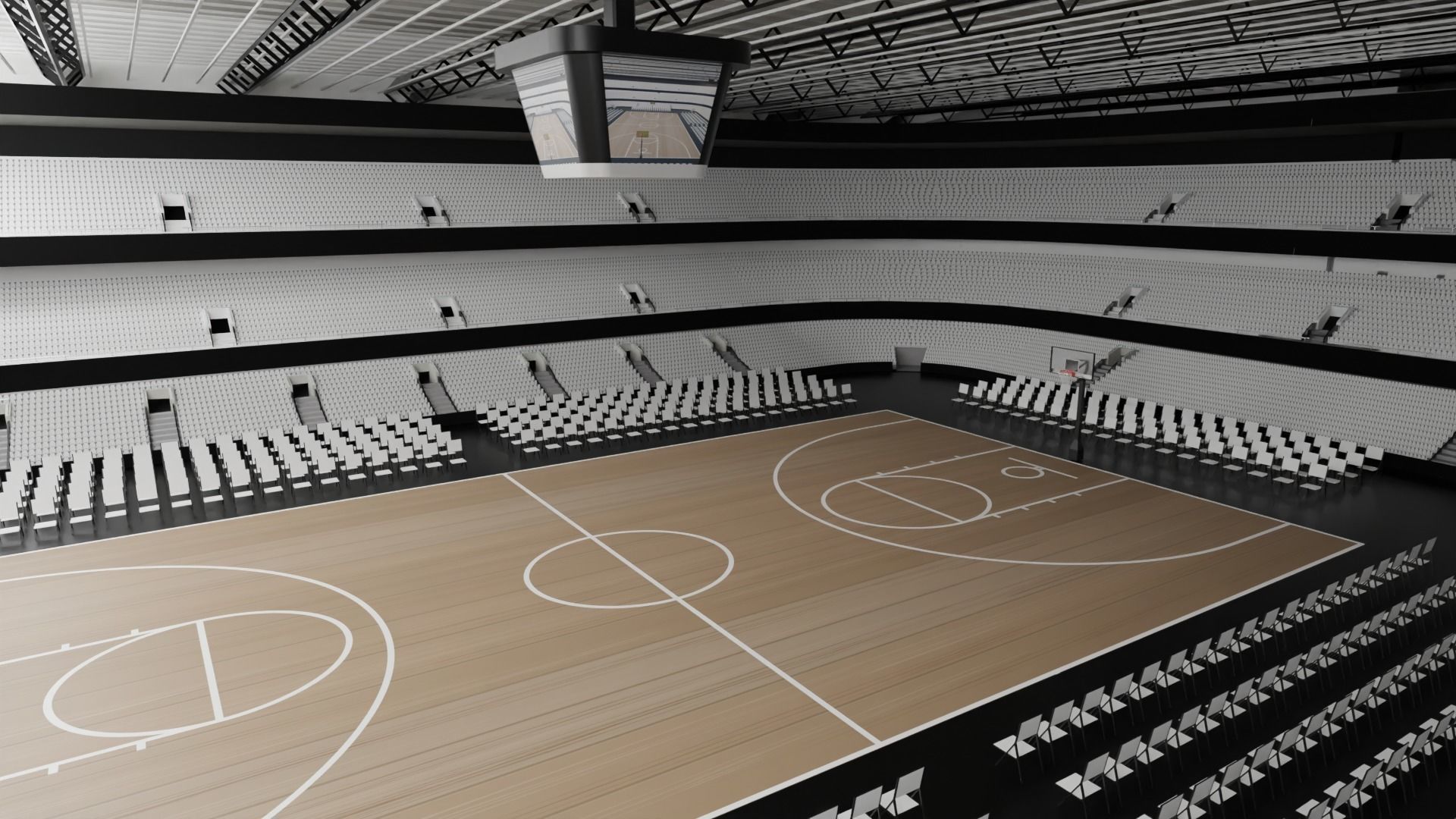 Basketball Stadium Low-poly 3D model_2
