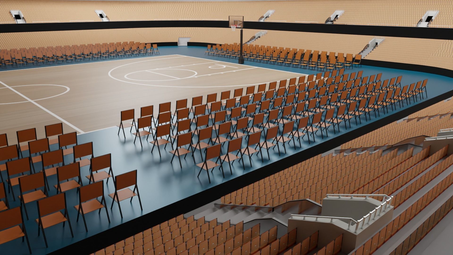 Basketball Stadium Low-poly 3D model_5