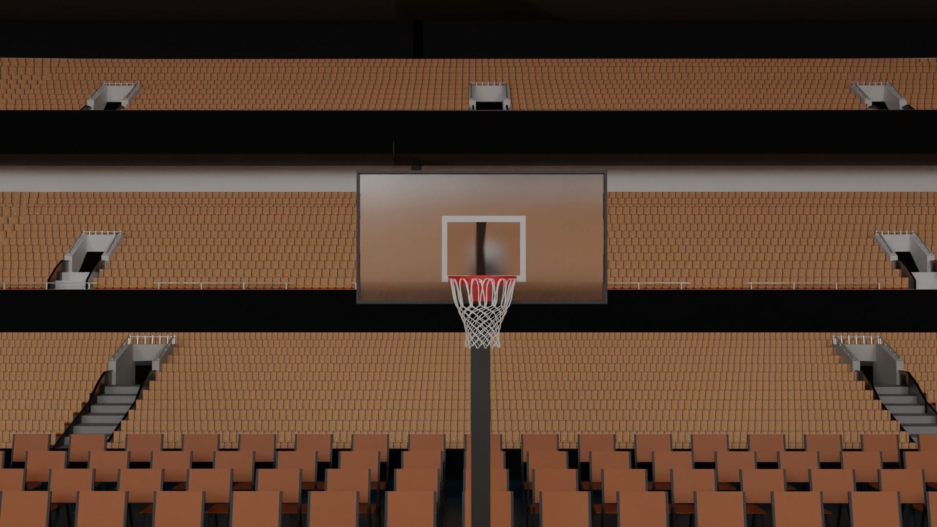Basketball Stadium Low-poly 3D model_4