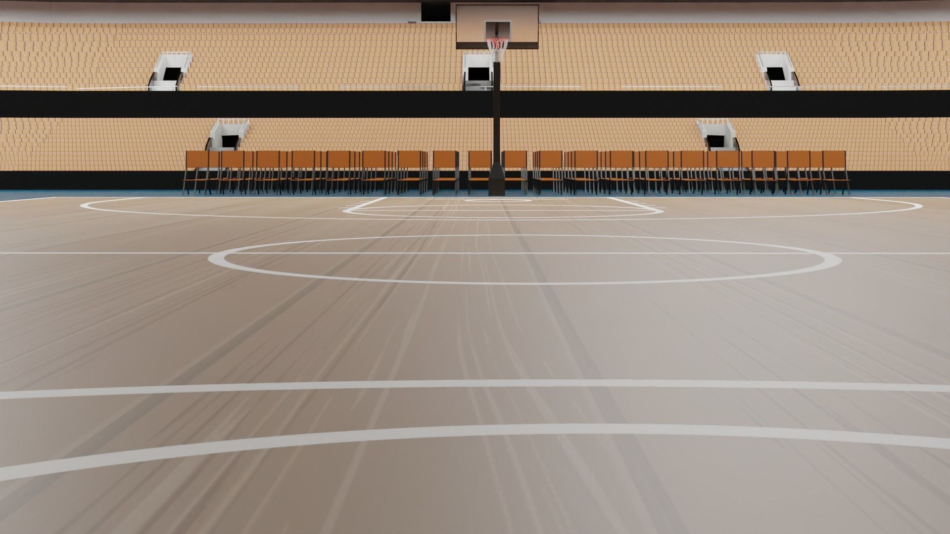 Basketball Stadium Low-poly 3D model_6