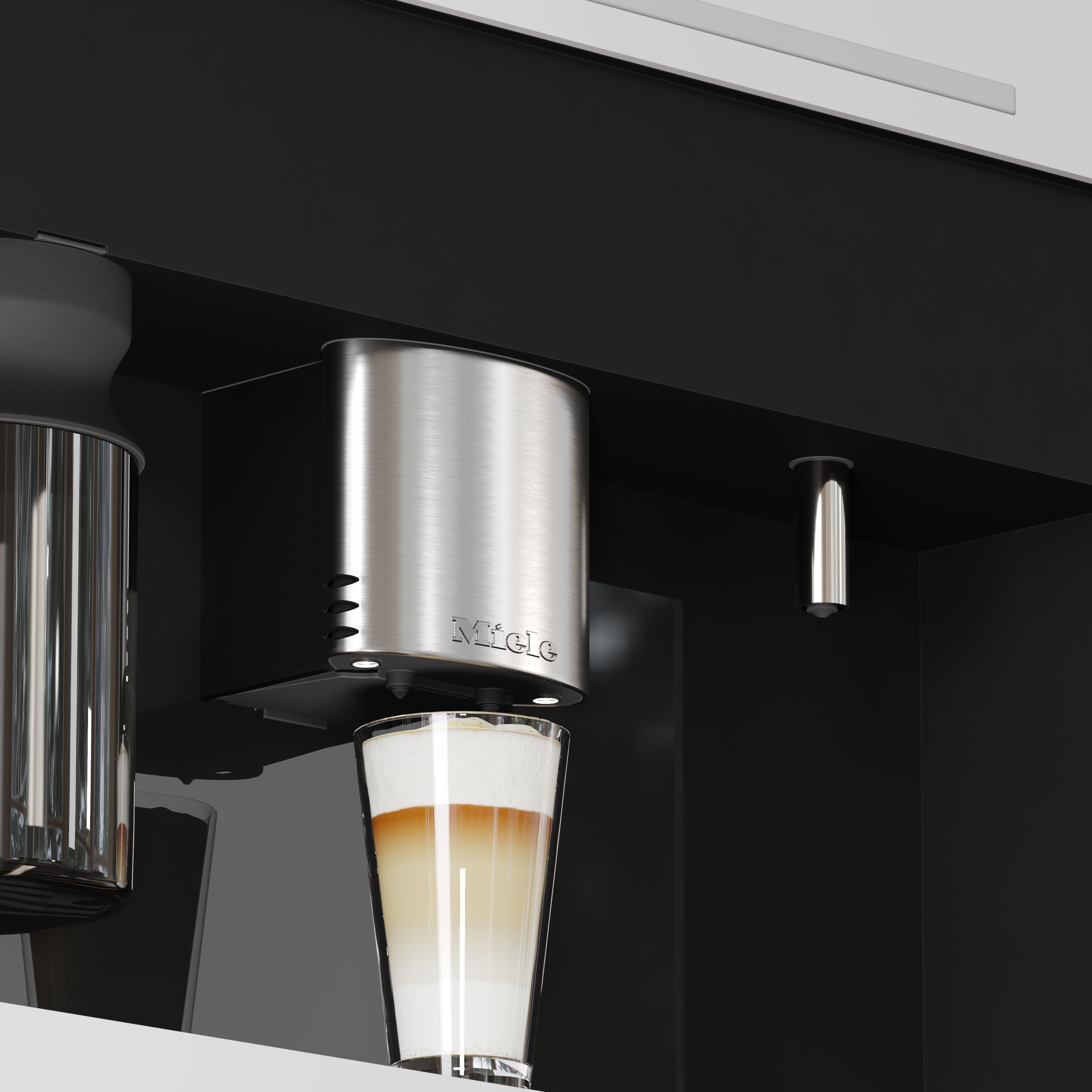 Miele Coffee Maker with a glass of Cappuccino 3D model_14