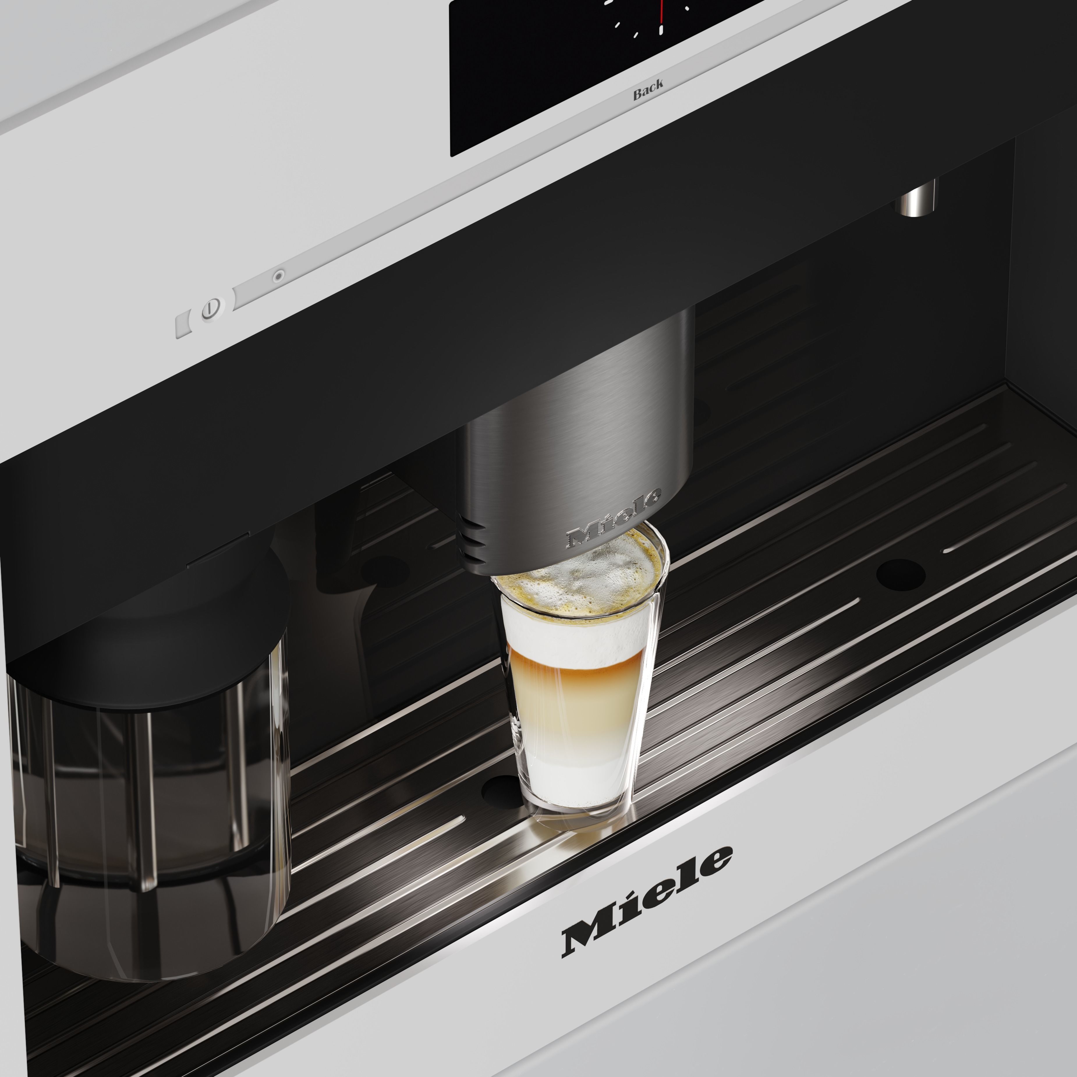 Miele Coffee Maker with a glass of Cappuccino 3D model_15
