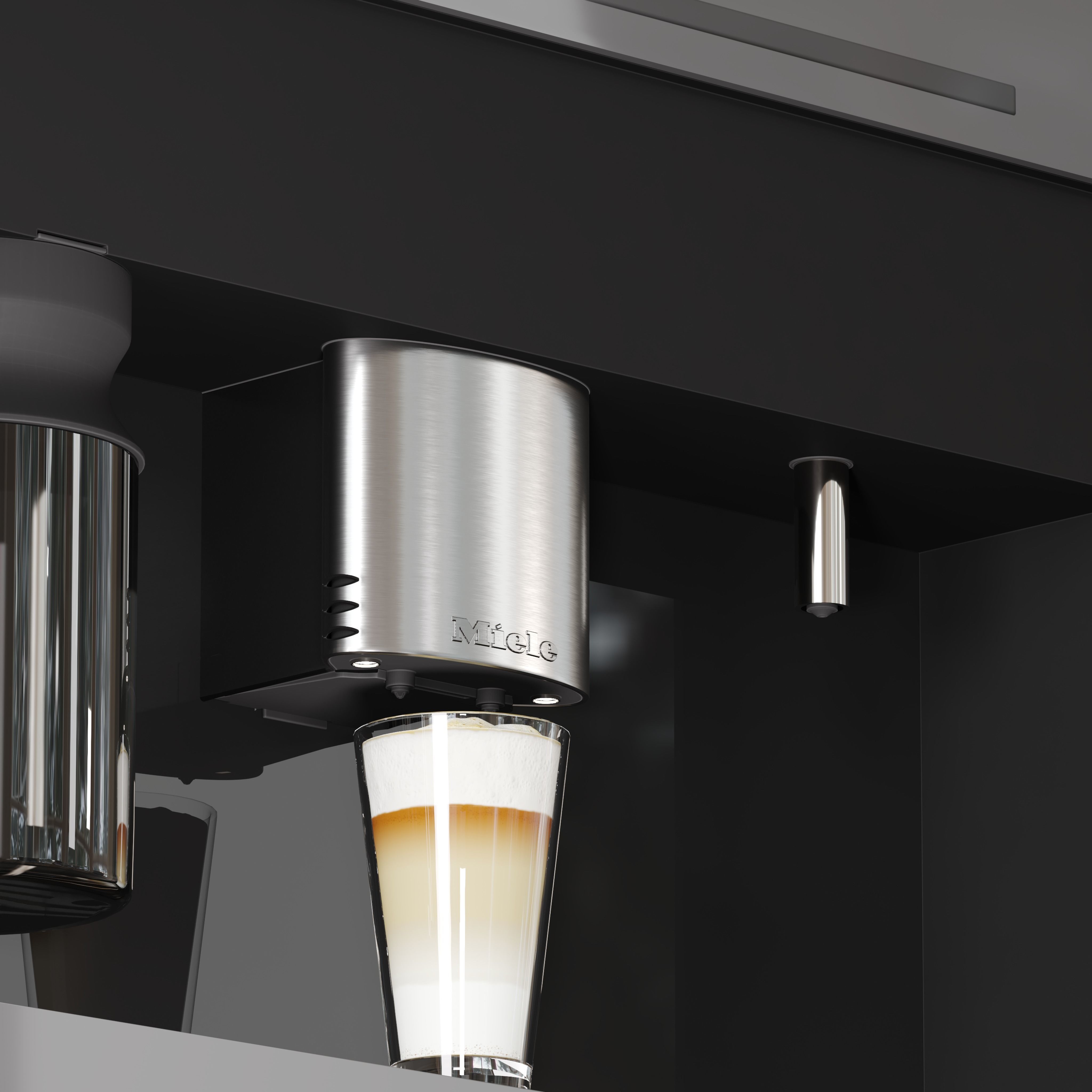 Miele Coffee Maker with a glass of Cappuccino 3D model_11