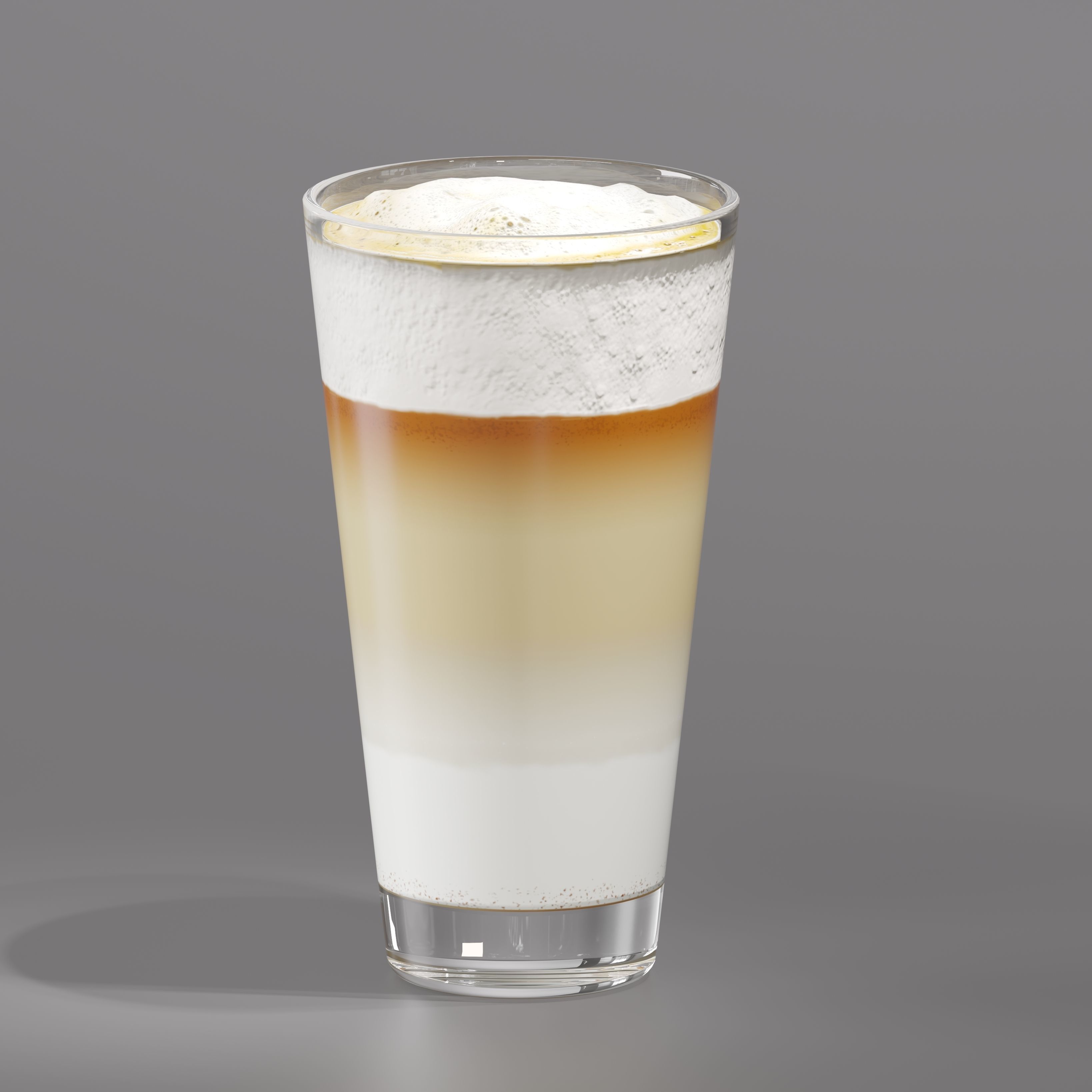 Miele Coffee Maker with a glass of Cappuccino 3D model_5