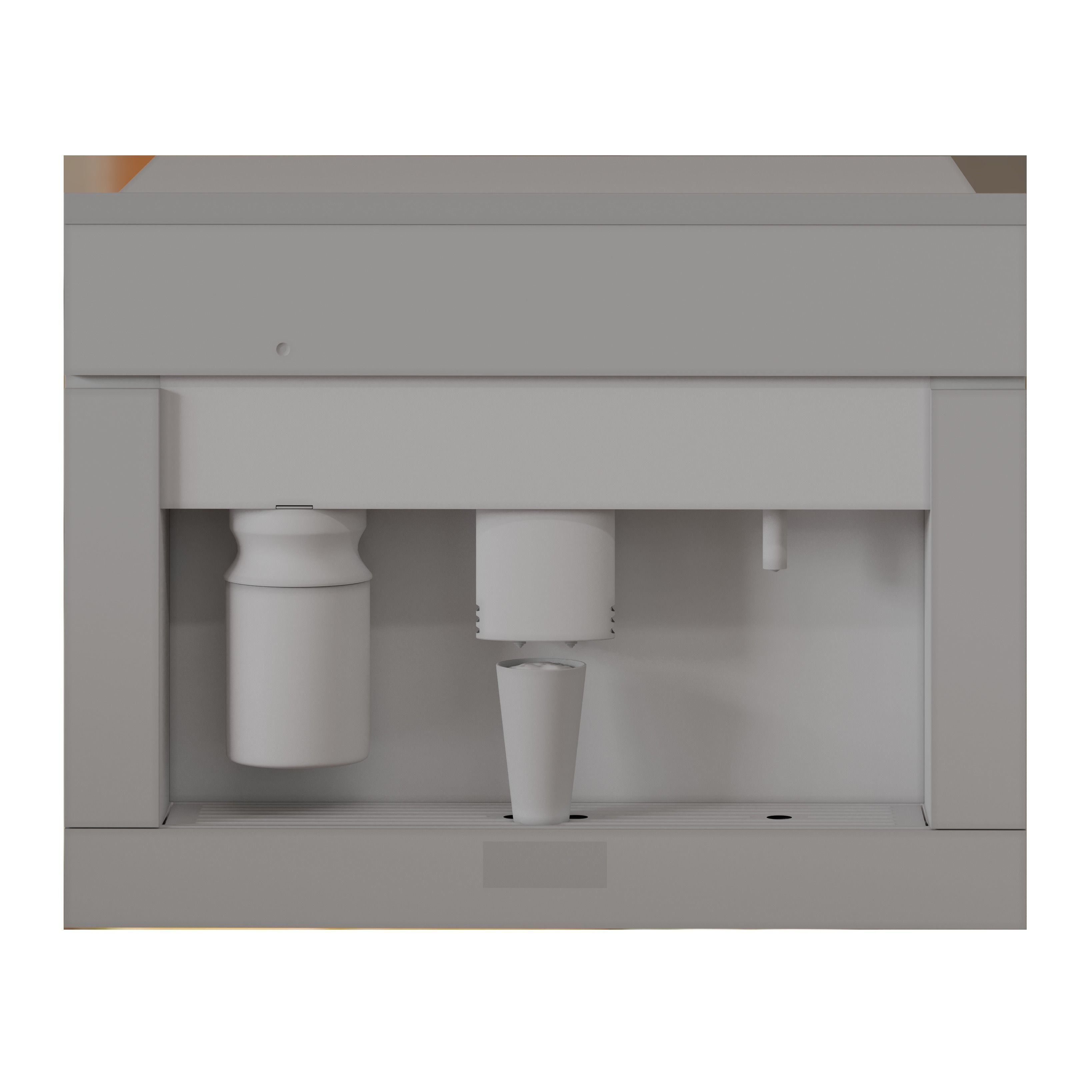 Miele Coffee Maker with a glass of Cappuccino 3D model_9