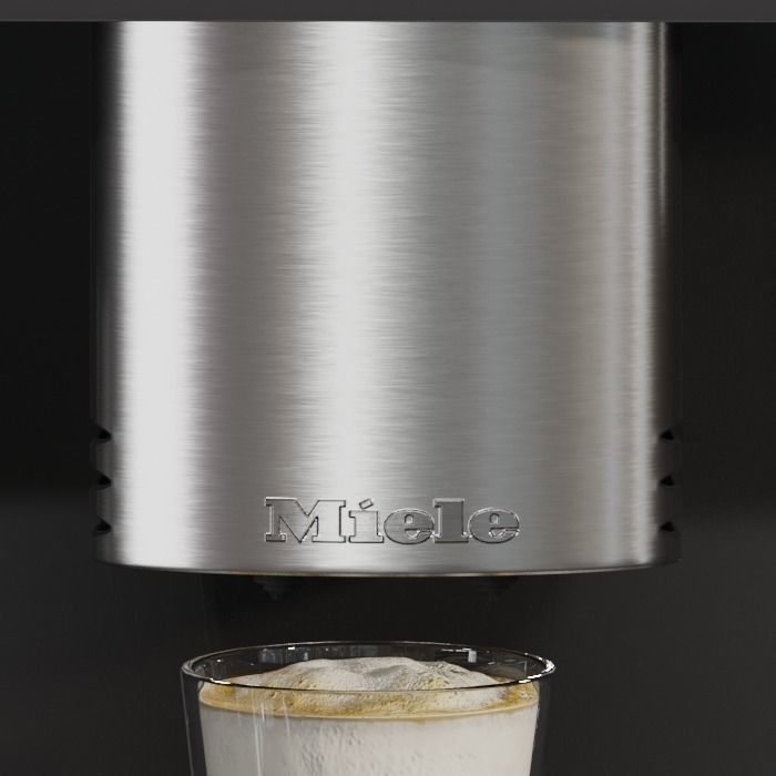 Miele Coffee Maker with a glass of Cappuccino 3D model_16