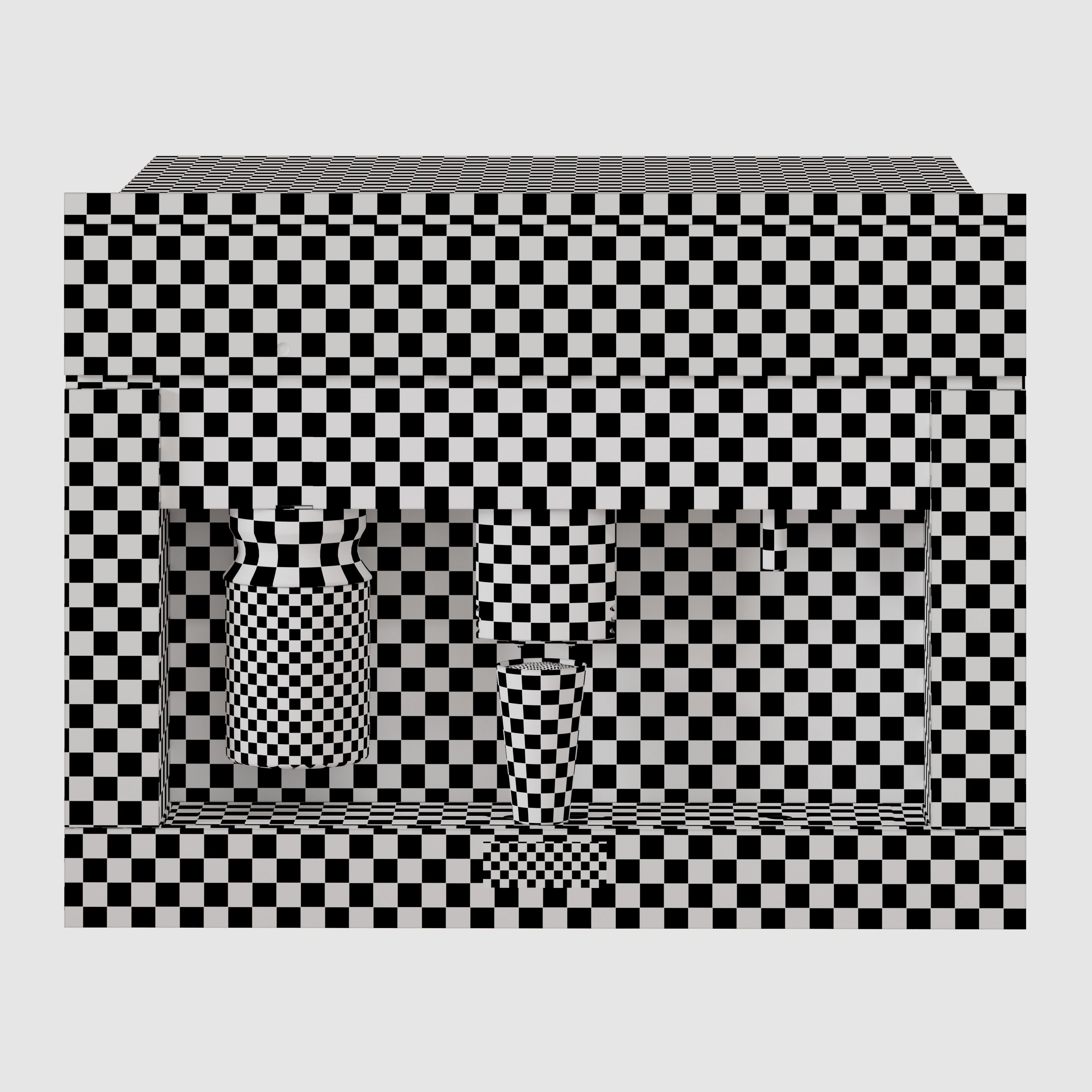 Miele Coffee Maker with a glass of Cappuccino 3D model_8