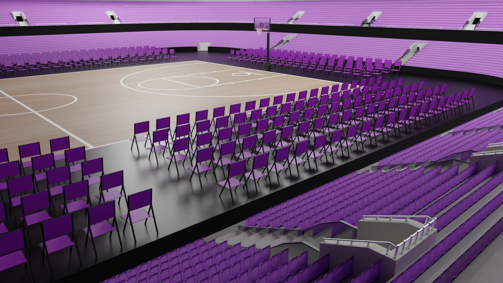 Basketball Stadium Low-poly 3D model_5