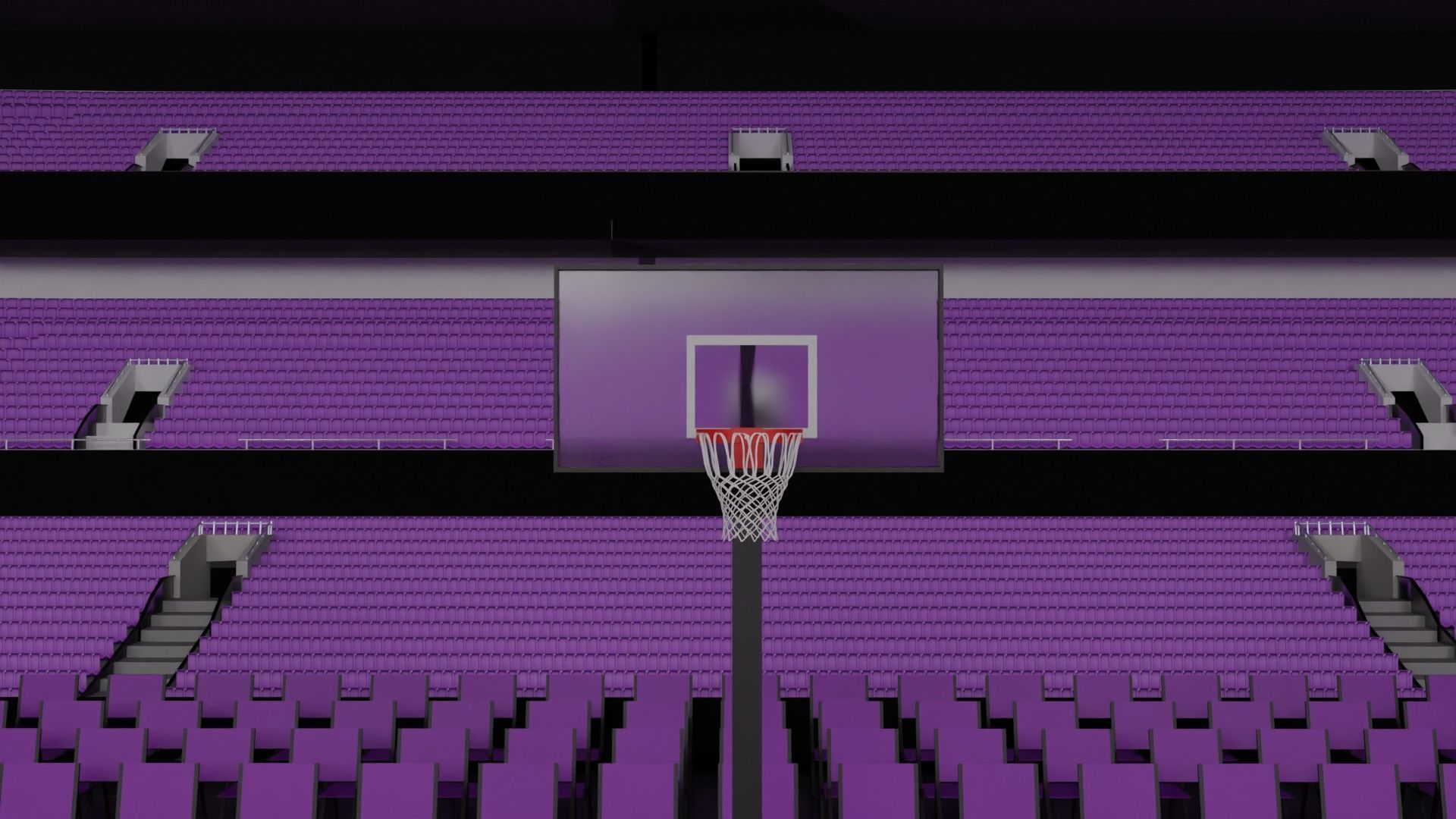 Basketball Stadium Low-poly 3D model_4