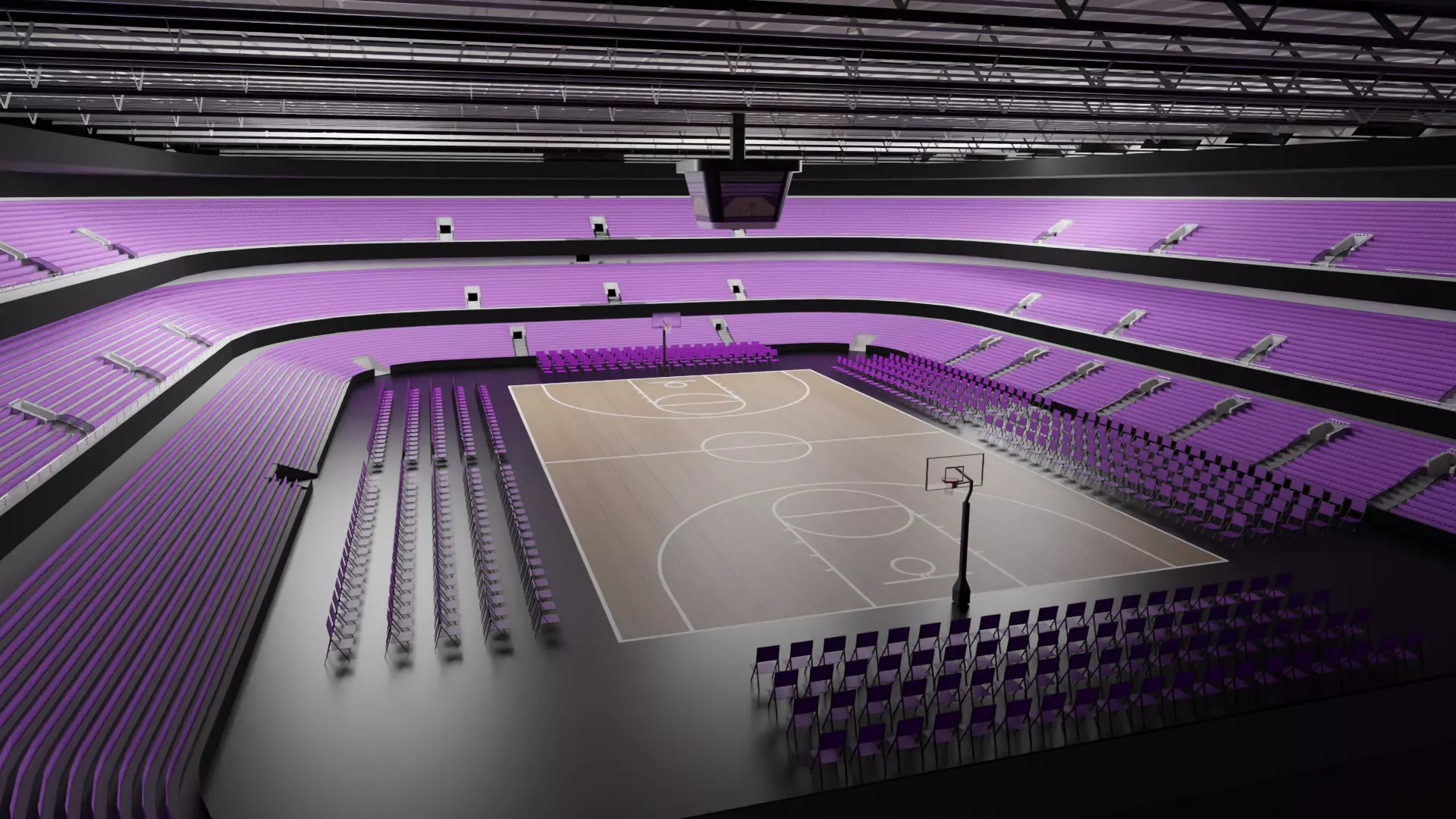 Basketball Stadium Low-poly 3D model_0