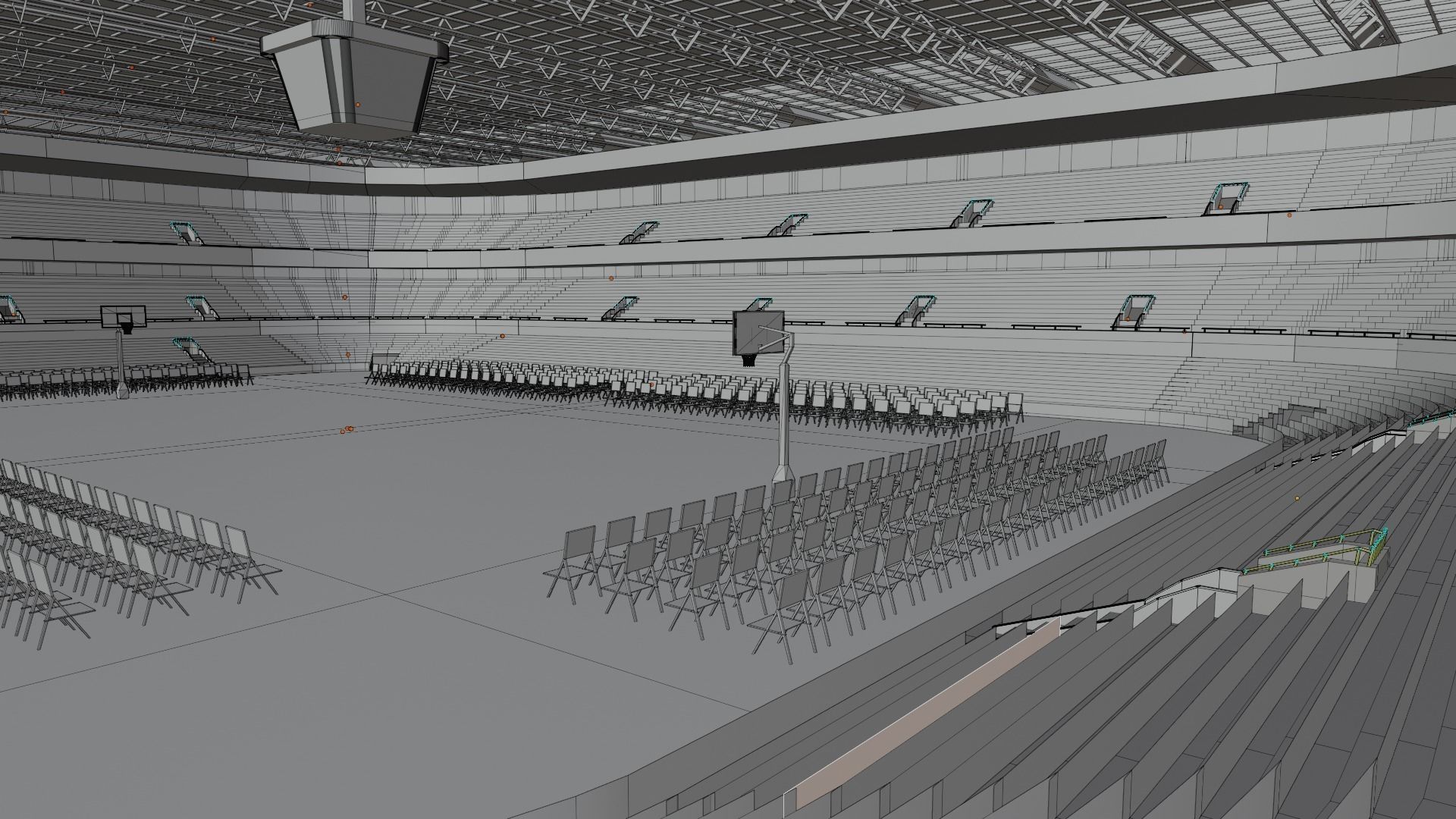 Basketball Stadium Low-poly 3D model_9
