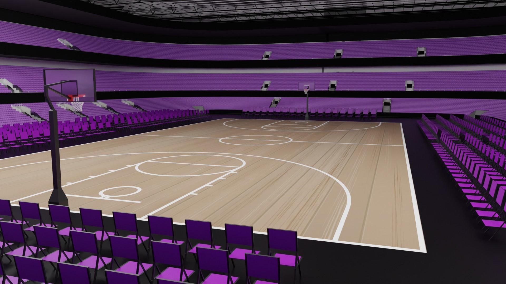 Basketball Stadium Low-poly 3D model_1