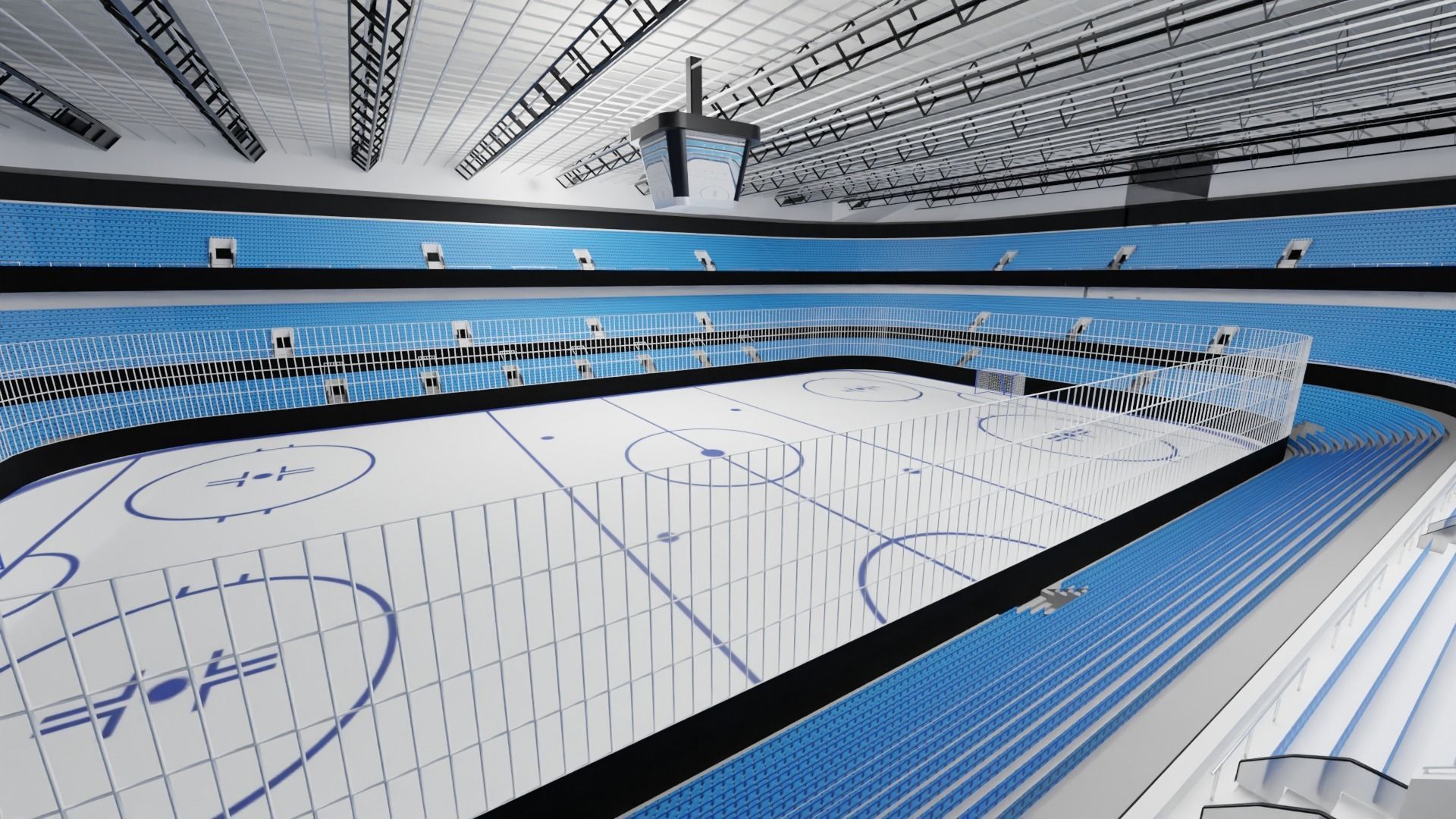 Ice Hockey Stadium Low-poly 3D model_2