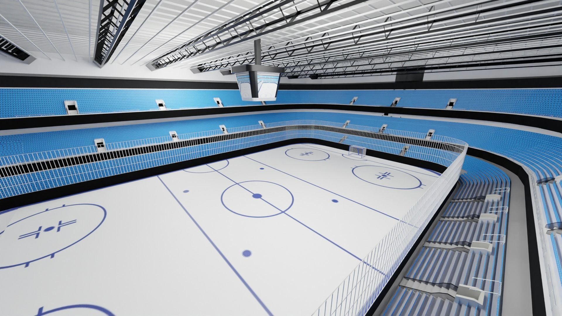 Ice Hockey Stadium Low-poly 3D model_5