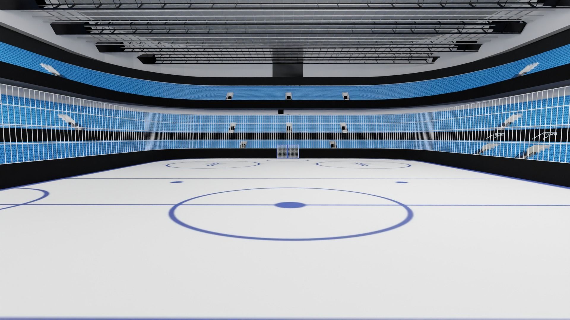 Ice Hockey Stadium Low-poly 3D model_6