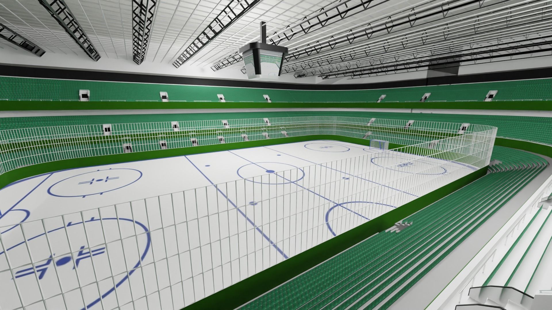 Ice Hockey Stadium Low-poly 3D model_2