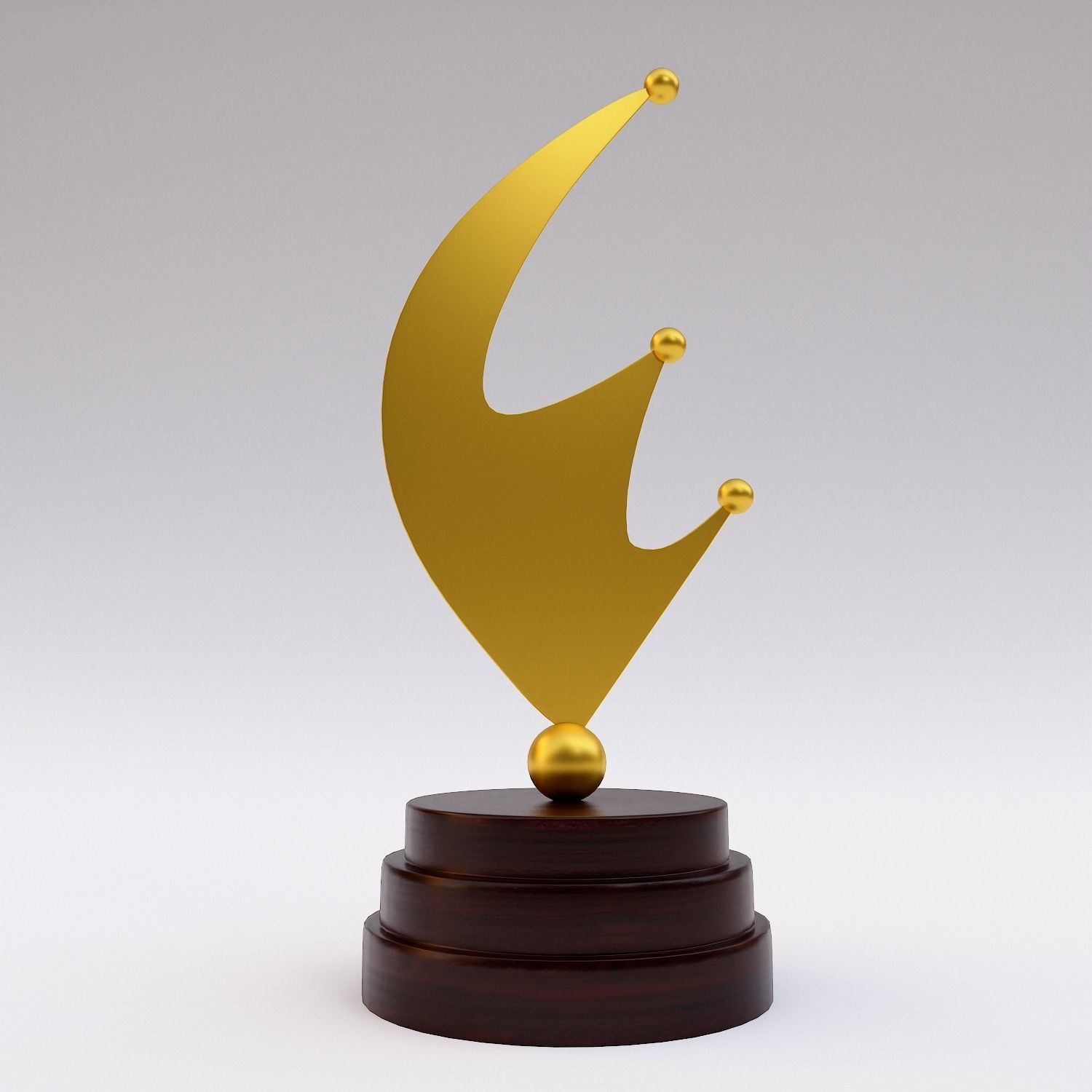 Trophy 3dmodel golden award Low-poly 3D model_2