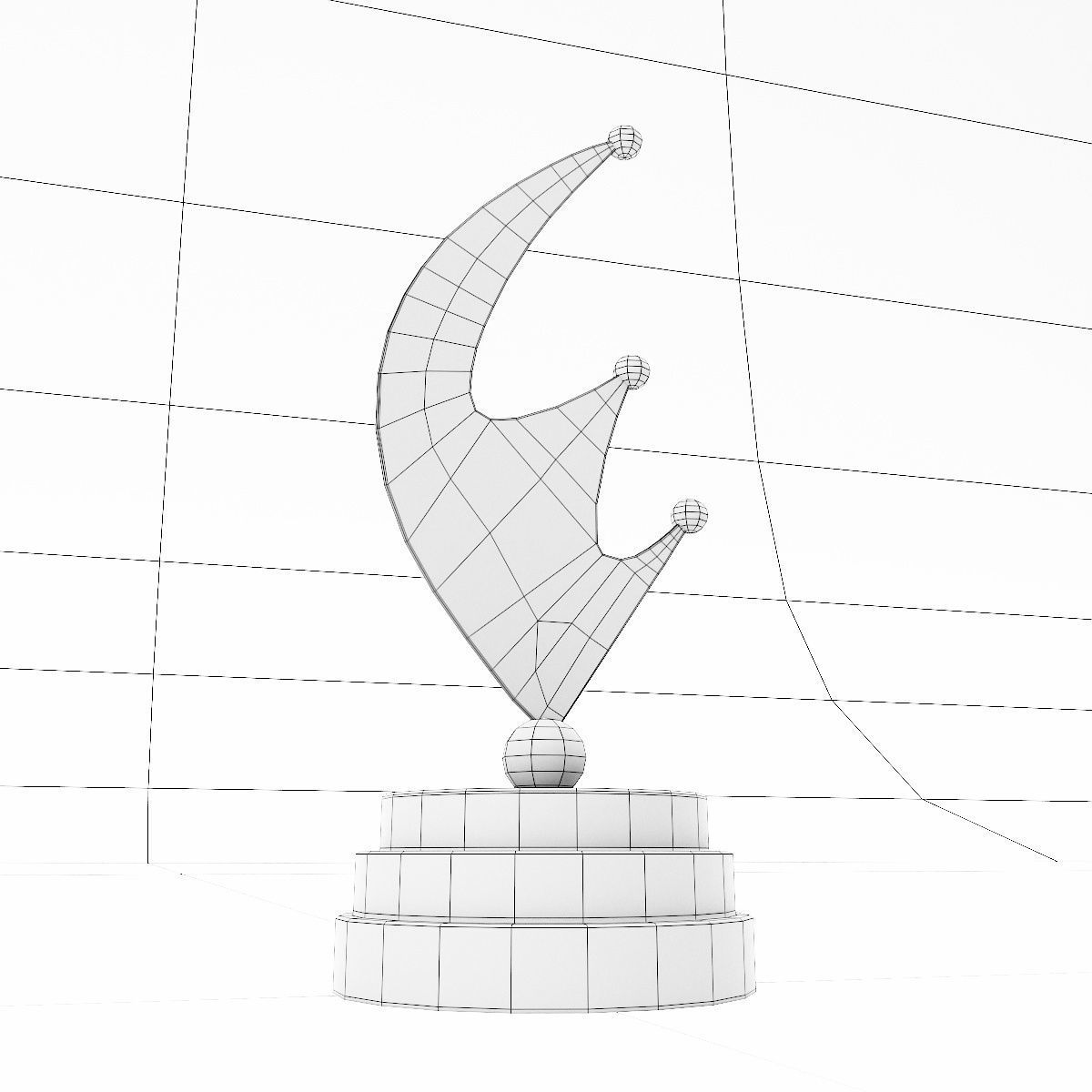 Trophy 3dmodel golden award Low-poly 3D model_6
