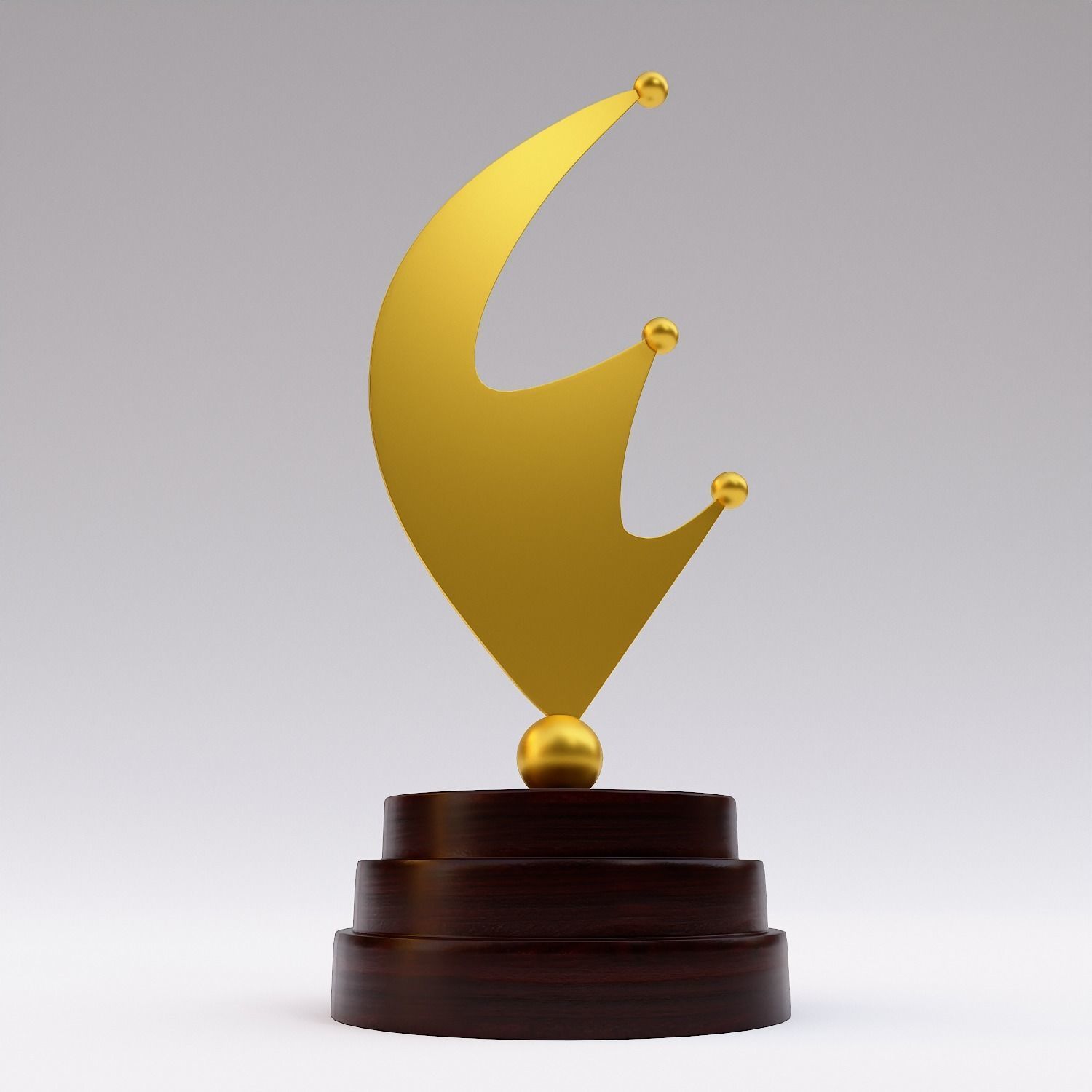 Trophy 3dmodel golden award Low-poly 3D model_3