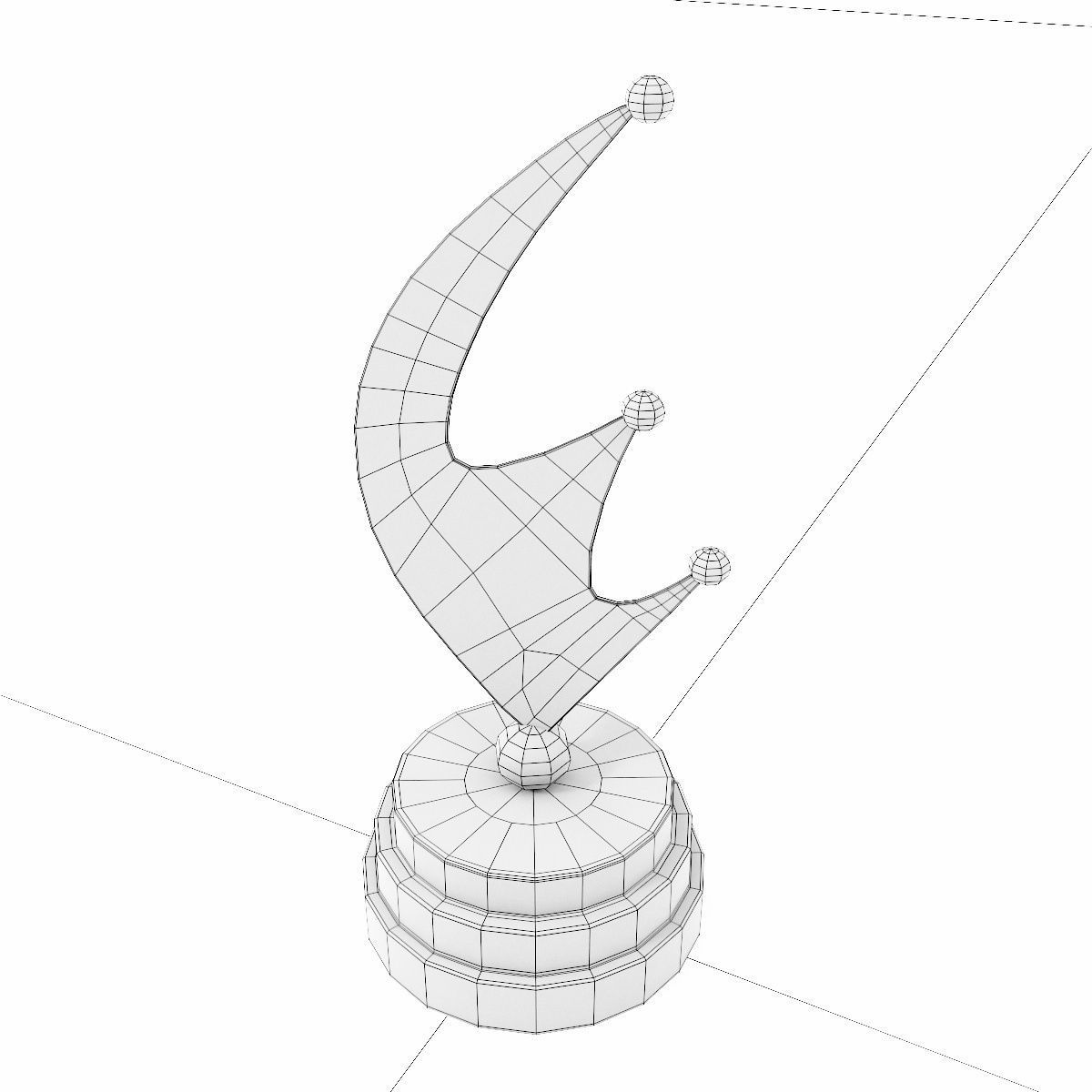 Trophy 3dmodel golden award Low-poly 3D model_5