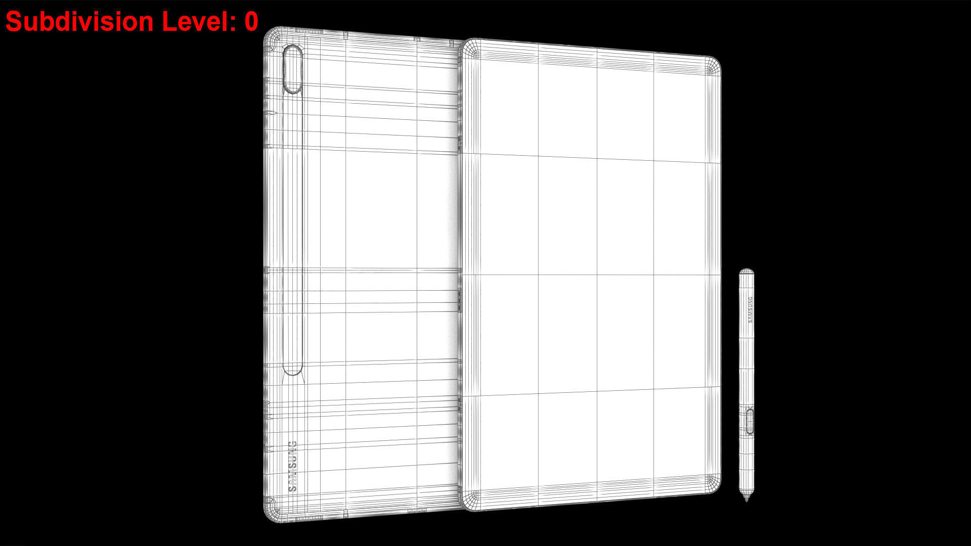 Samsung Galaxy Tab S8 Plus All Color with S-Pen Low-poly 3D model_66