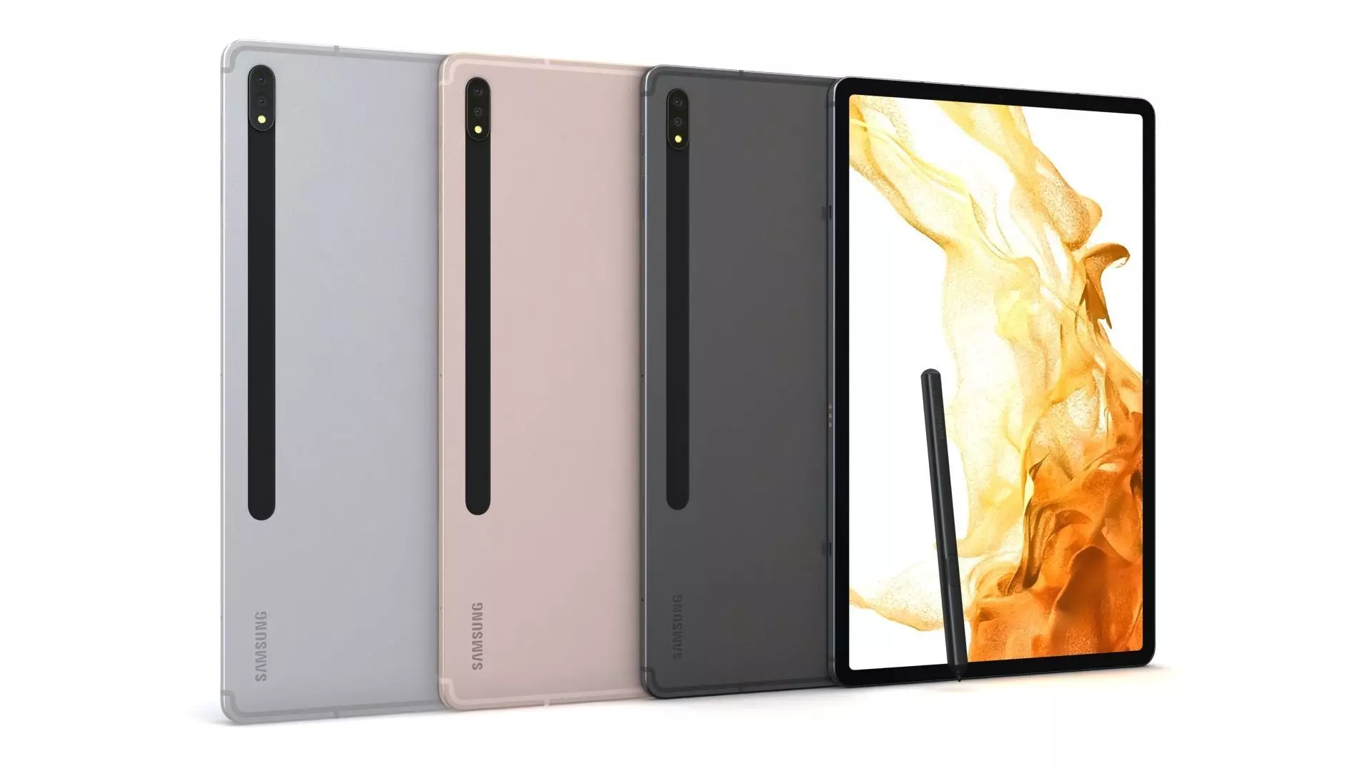 Samsung Galaxy Tab S8 Plus All Color with S-Pen Low-poly 3D model_0