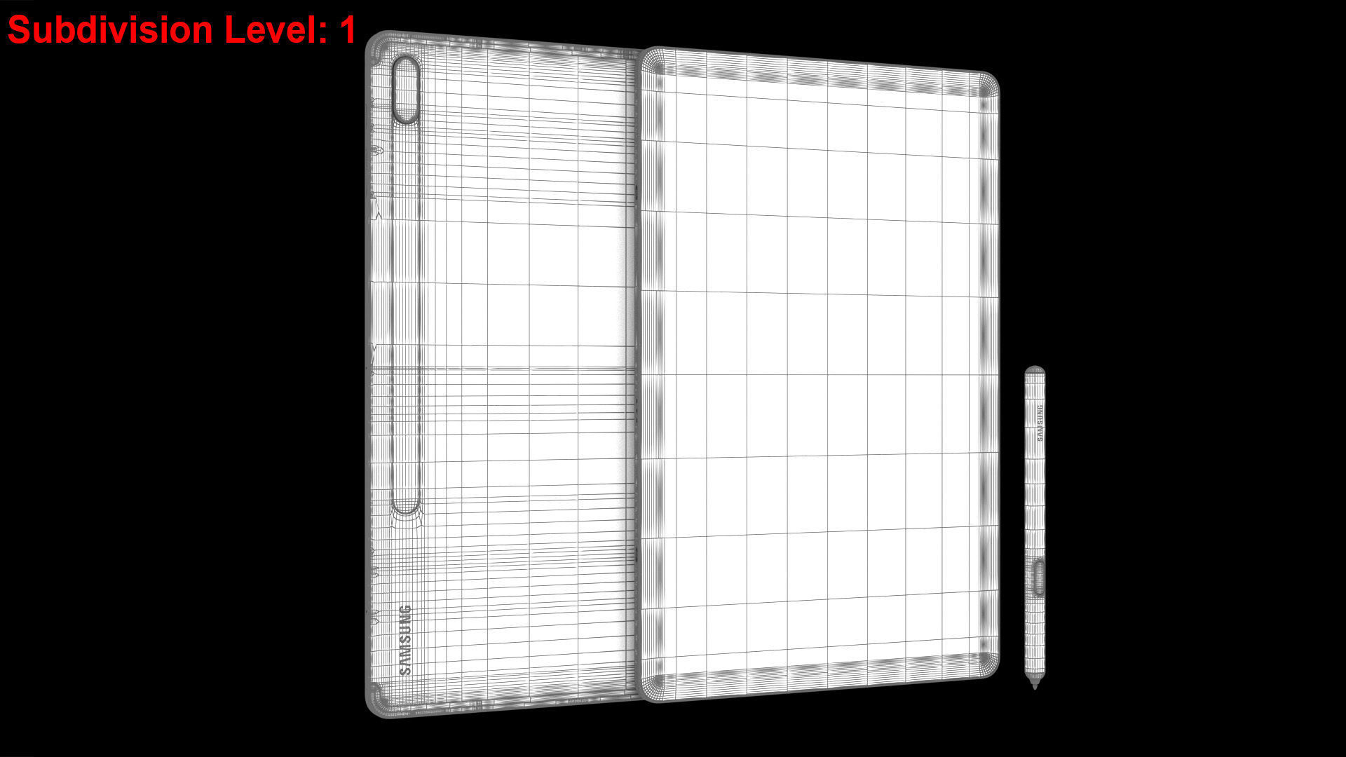 Samsung Galaxy Tab S8 Plus All Color with S-Pen Low-poly 3D model_65