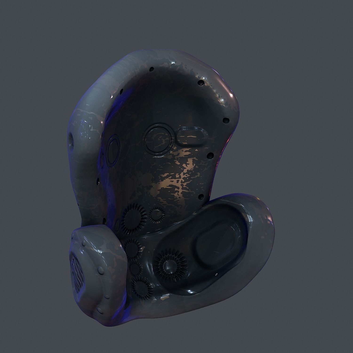 Gas mask helmet scifi Low-poly character art game space Low-poly 3D model_5