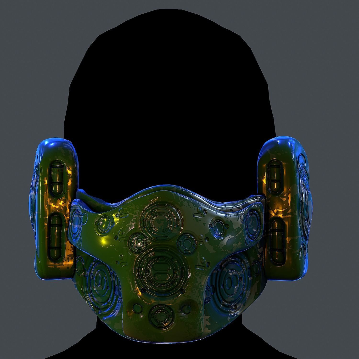 Gas mask helmet scifi Low-poly character art game space Low-poly 3D model_1