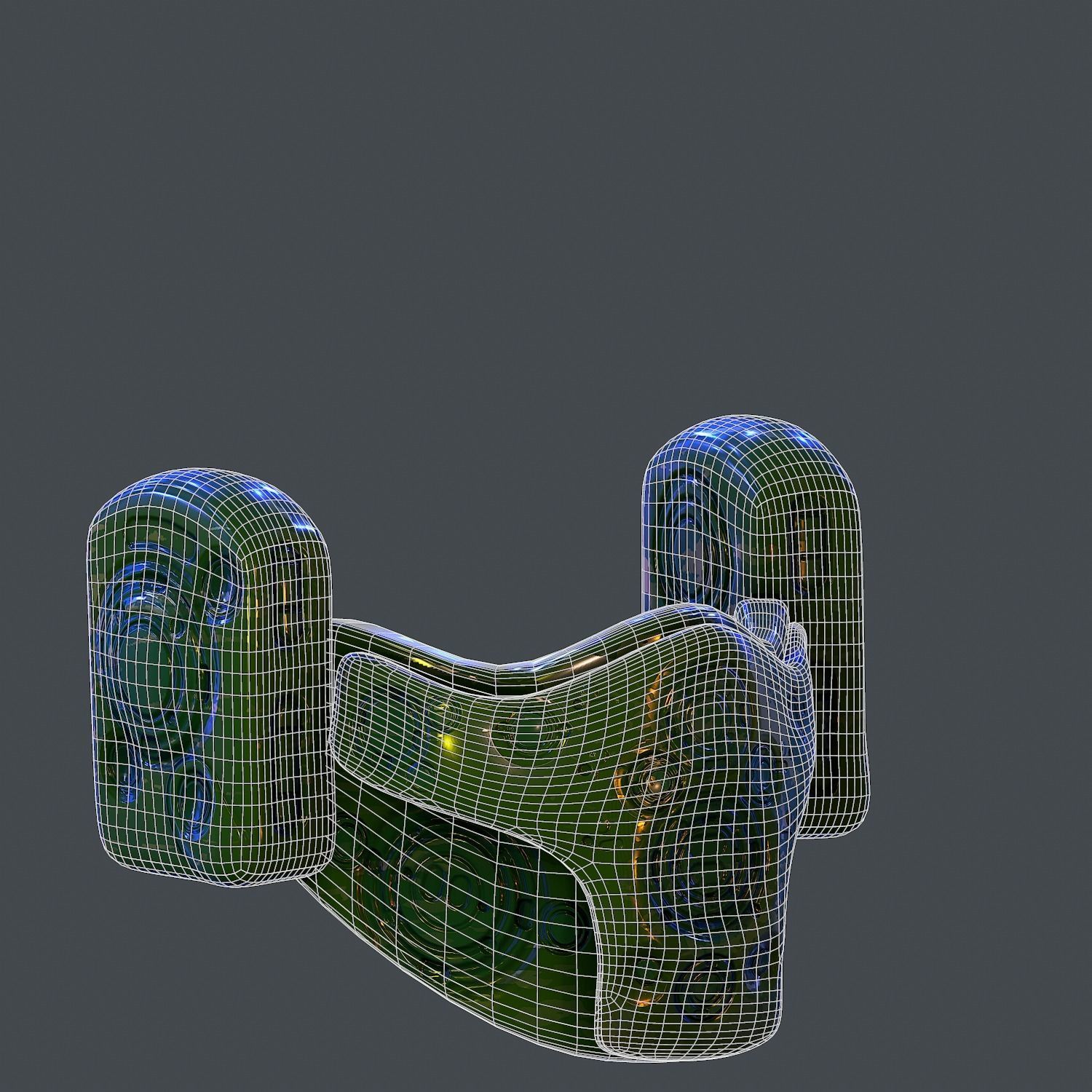 Gas mask helmet scifi Low-poly character art game space Low-poly 3D model_8