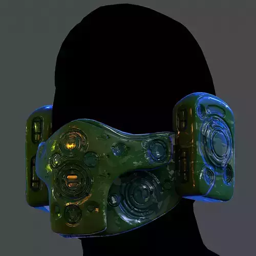 Gas mask helmet scifi Low-poly character art game space