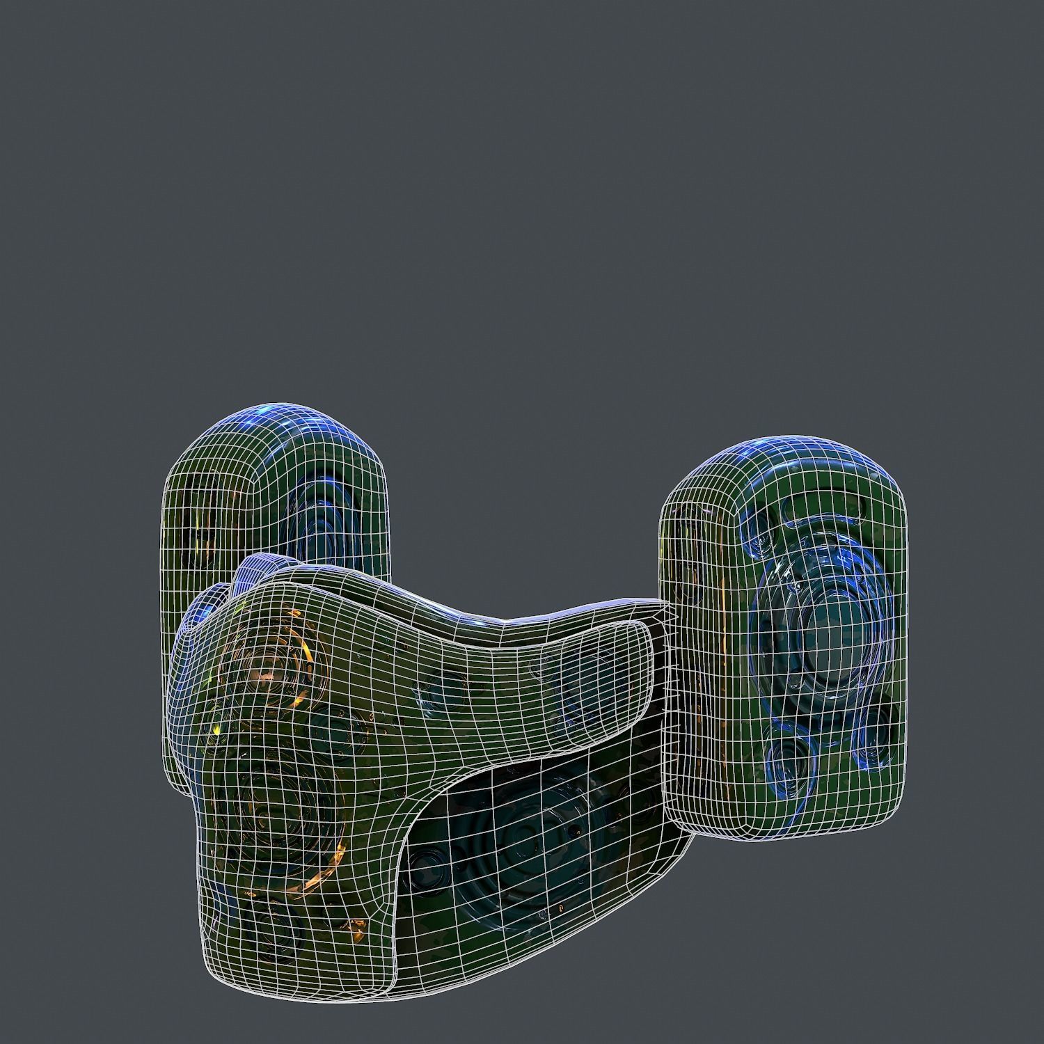 Gas mask helmet scifi Low-poly character art game space Low-poly 3D model_7