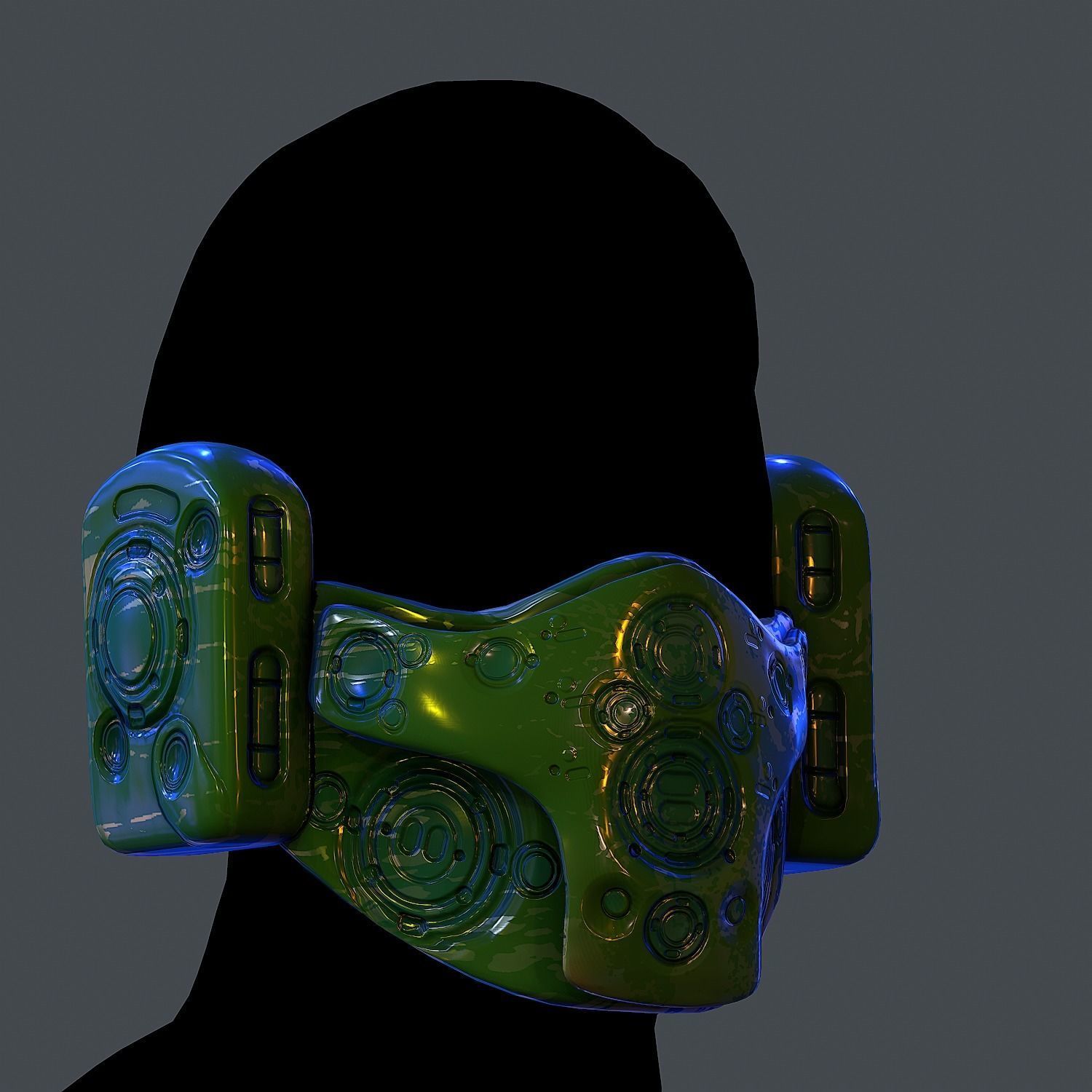 Gas mask helmet scifi Low-poly character art game space Low-poly 3D model_2