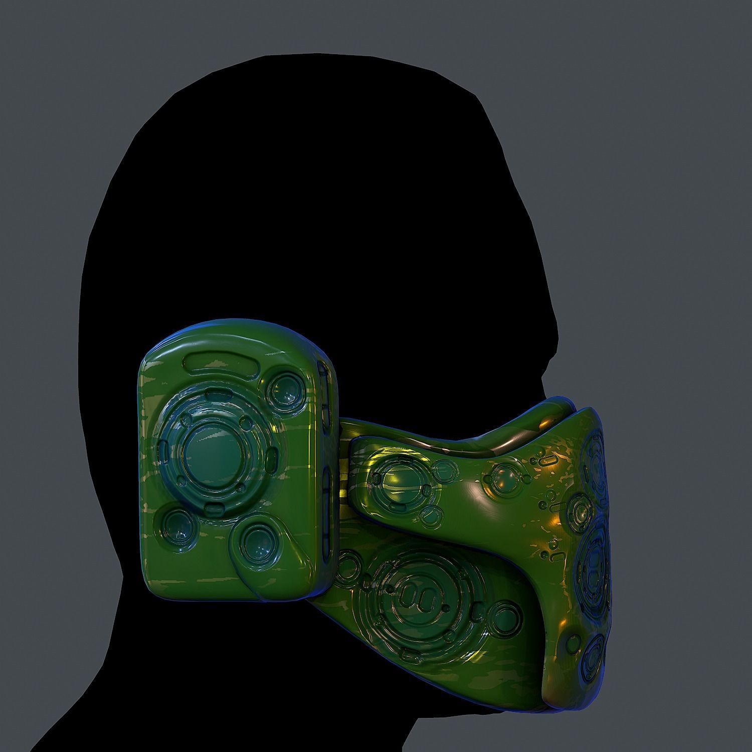 Gas mask helmet scifi Low-poly character art game space Low-poly 3D model_3