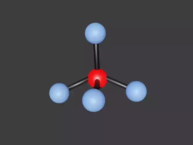 Methane 3D Ball and Stick Model 3D print model Methane 3D Ball and Stick Model 3D print model