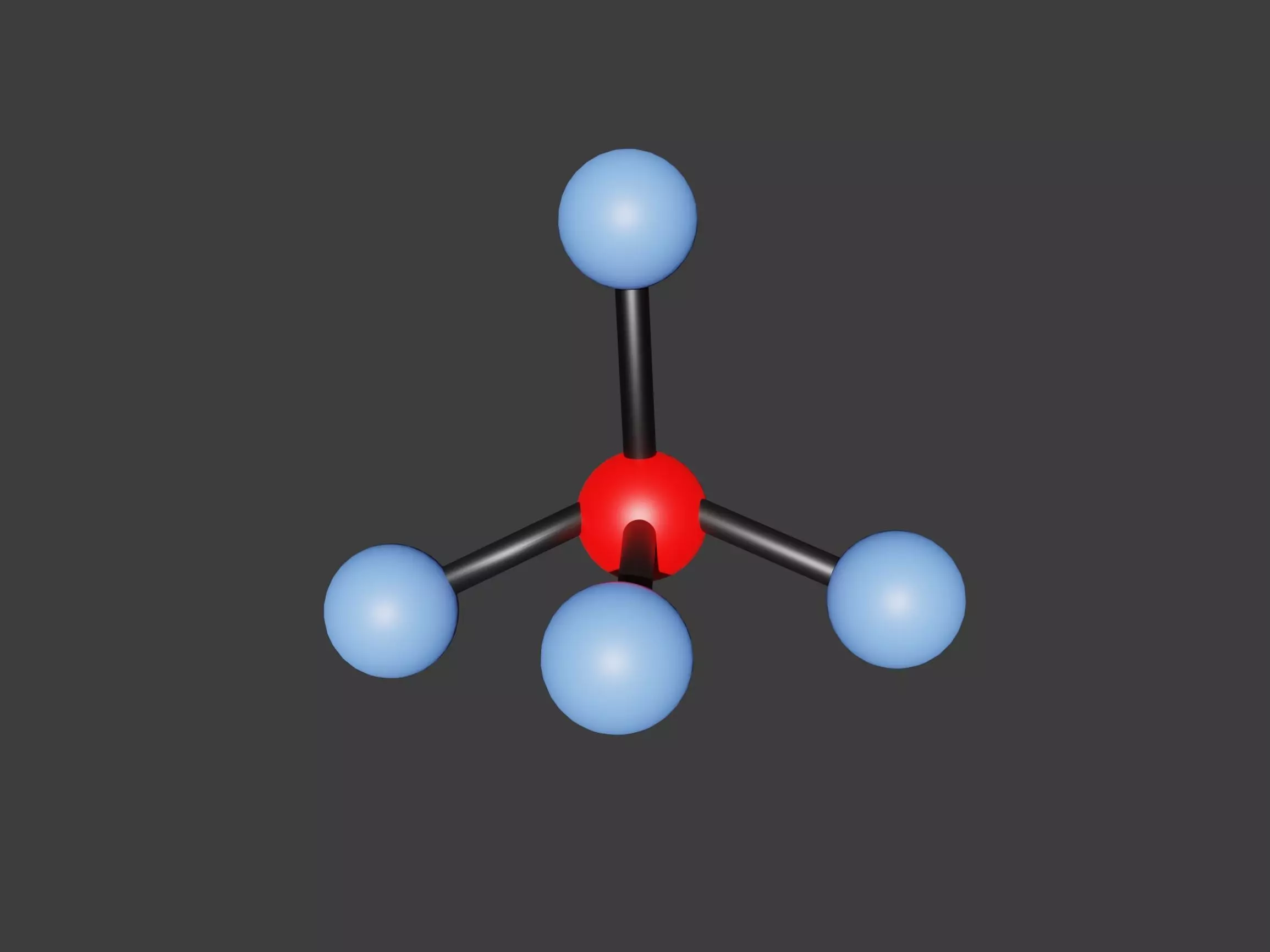 Methane 3D Ball and Stick Model 3D print model_0