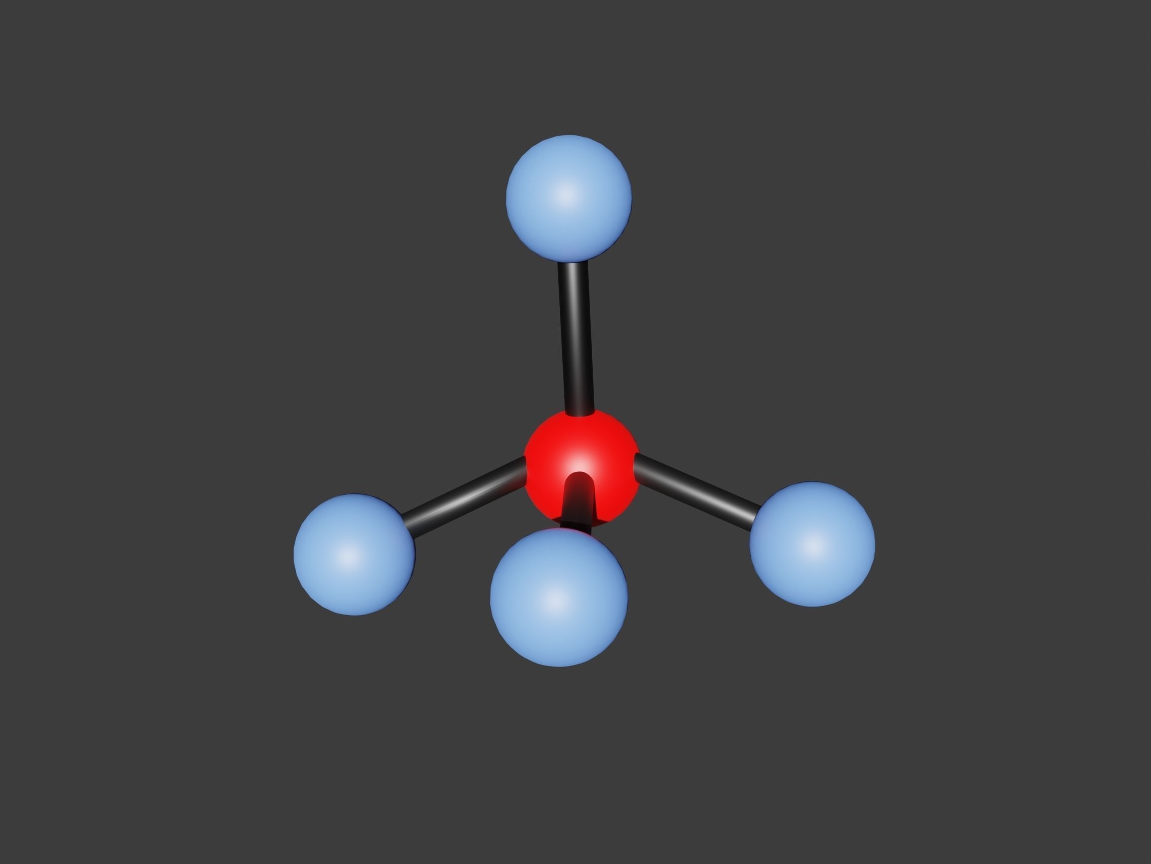 Methane Model Labeled Methane 3D Ball and Stick Model 3D model 3D printable | CGTrader