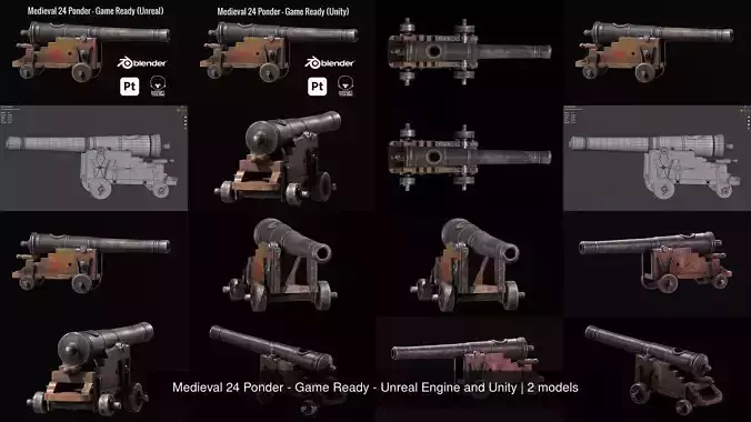 Medieval 24 Ponder - Game Ready - Unreal Engine and Unity 3D Model Collection