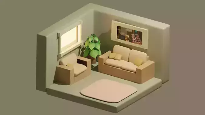 Isometric Living Room