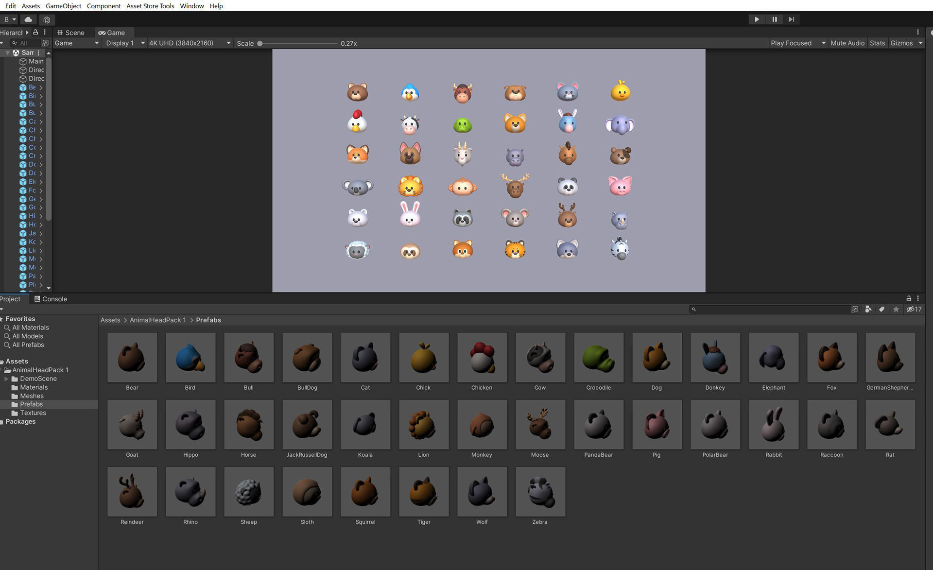 Pack001 Animal Head Pack 3D model_7