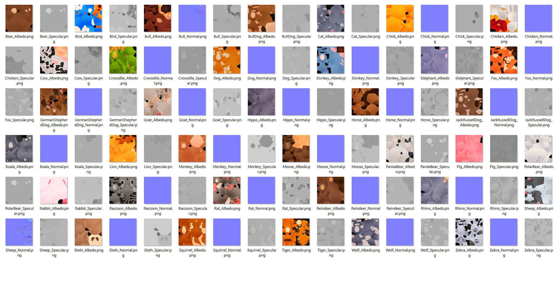 Pack001 Animal Head Pack 3D model_6